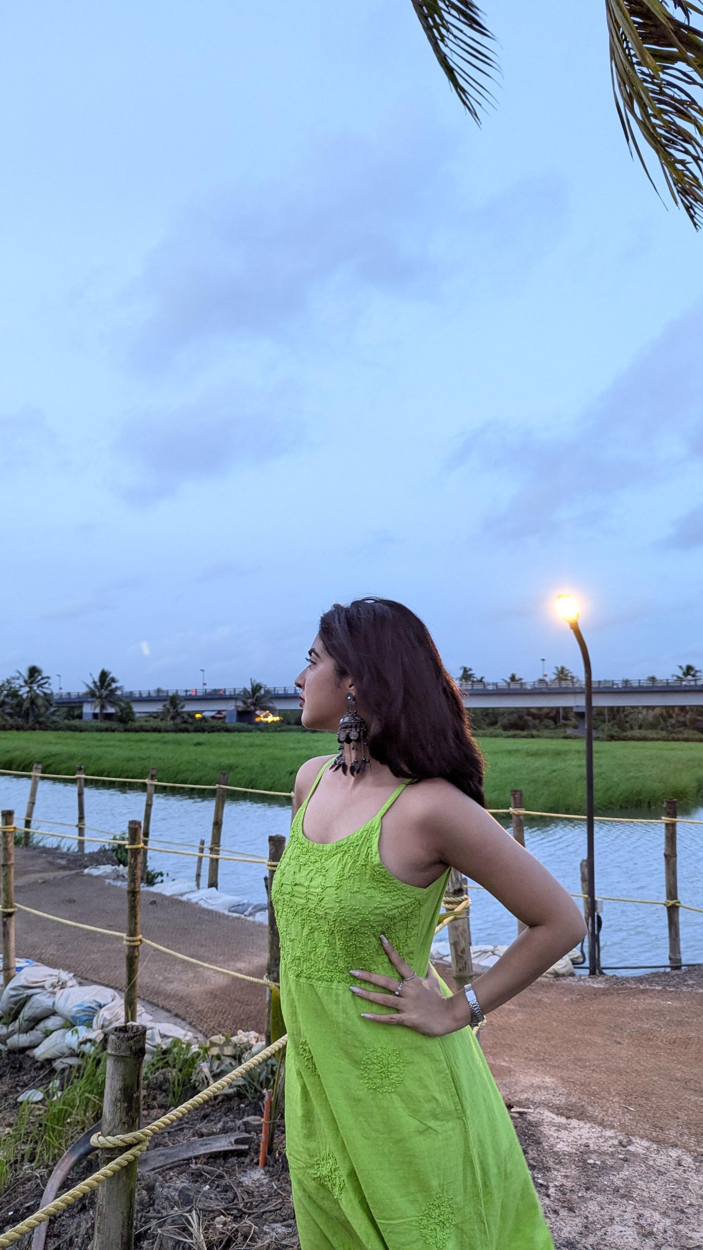 Sleeveless A-line Dress PRE-ORDER - Neon green
