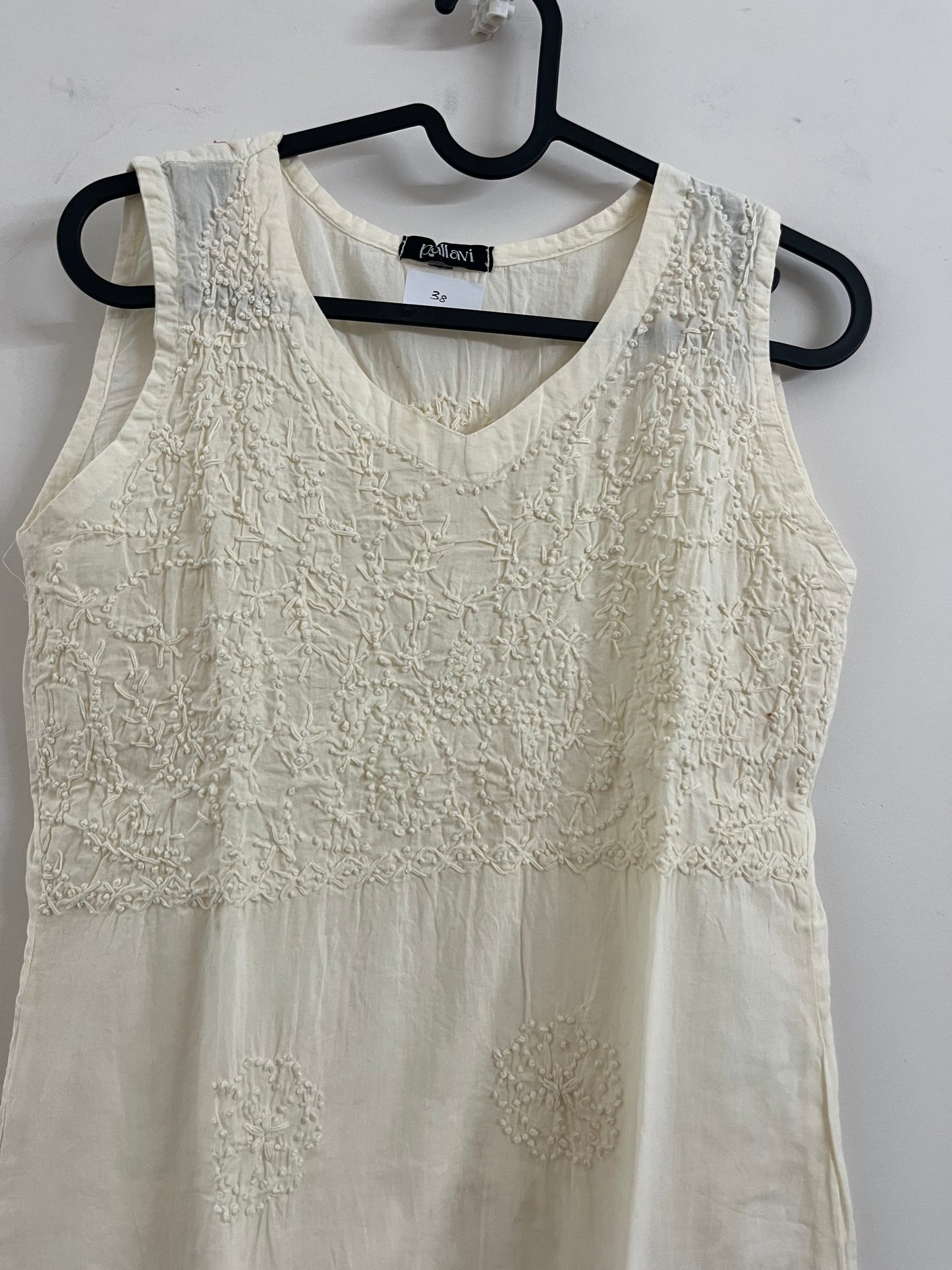 Sleeveless Straight kurti PRE-ORDER - Off White