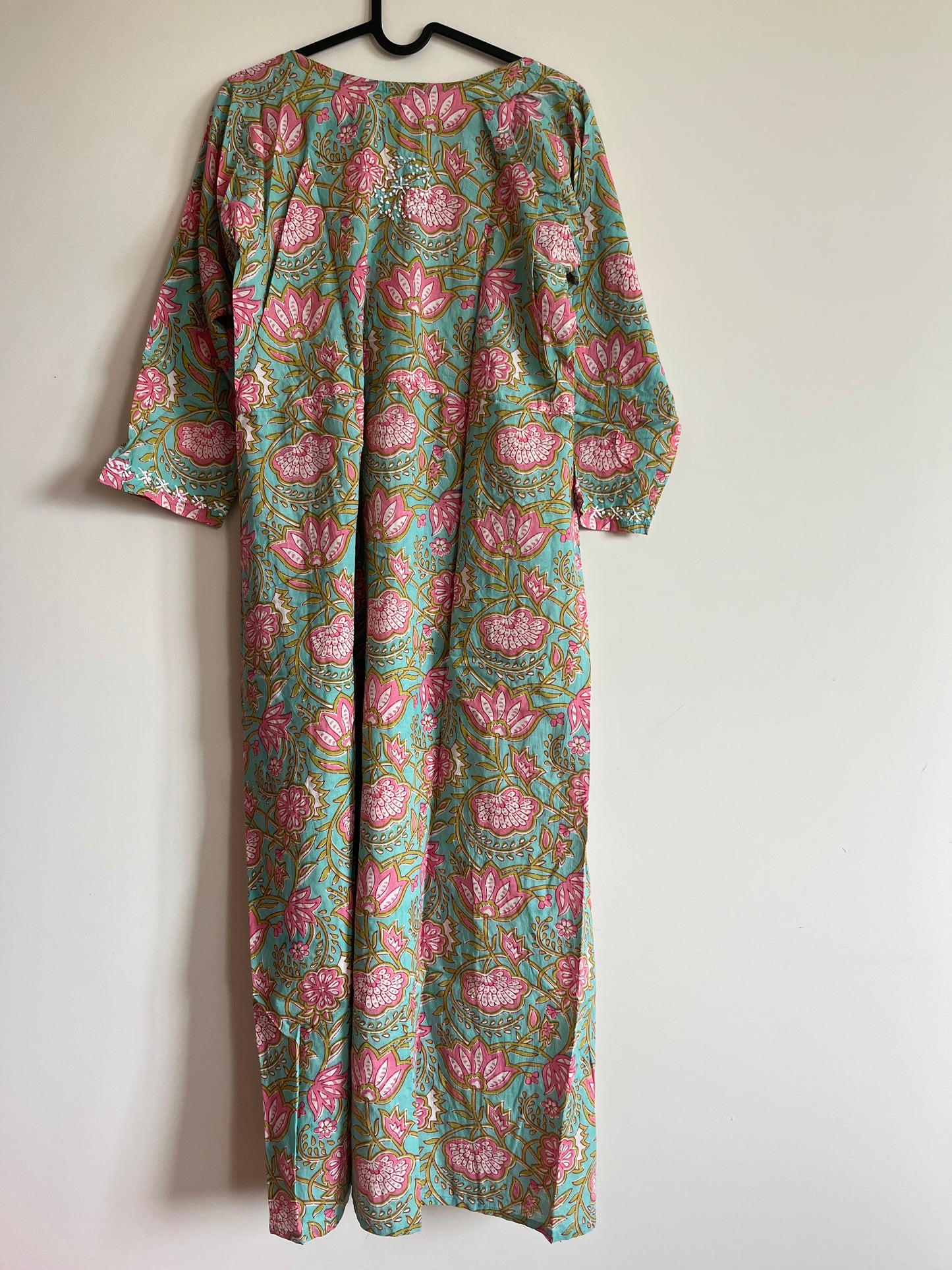 Aliya Cut Dress - Floral Teal Pink