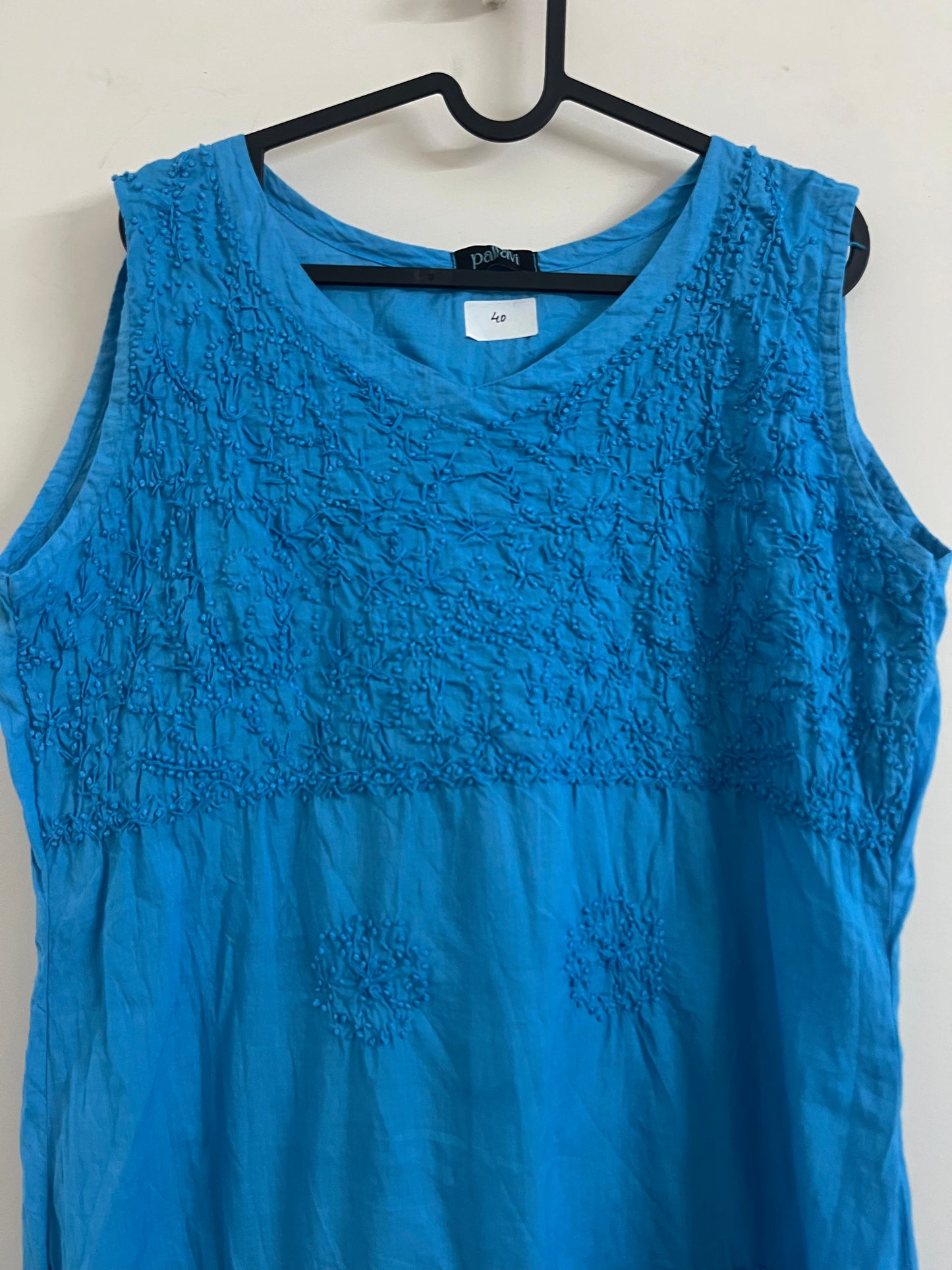 Sleeveless Straight kurti PRE-ORDER - Skybkue