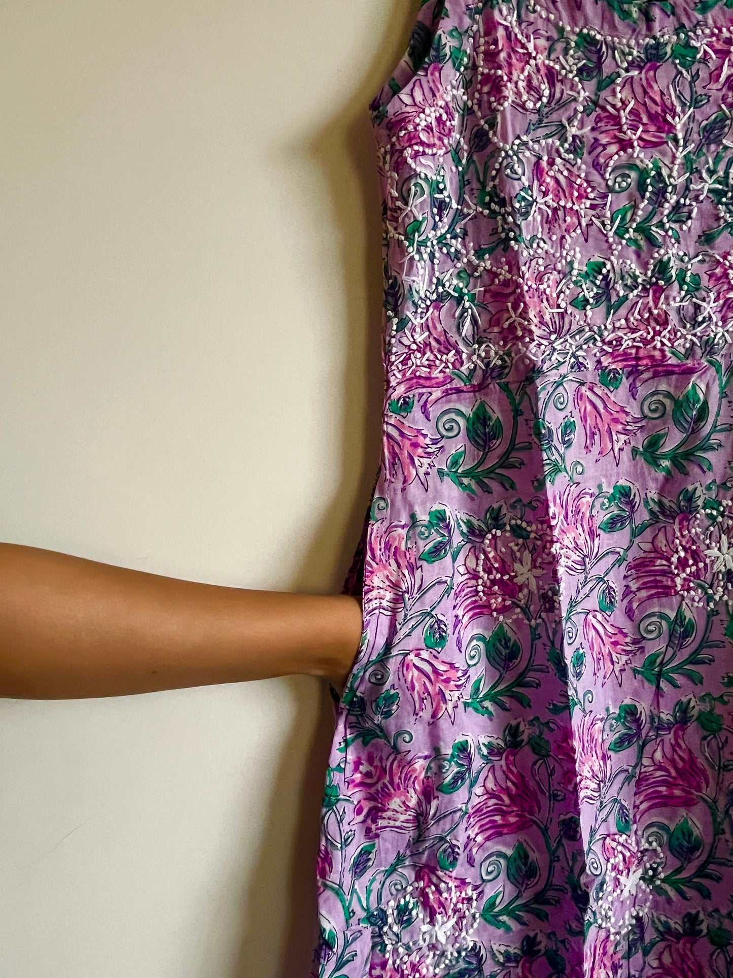 Sleeveless A-line Dress - Lavender Smera