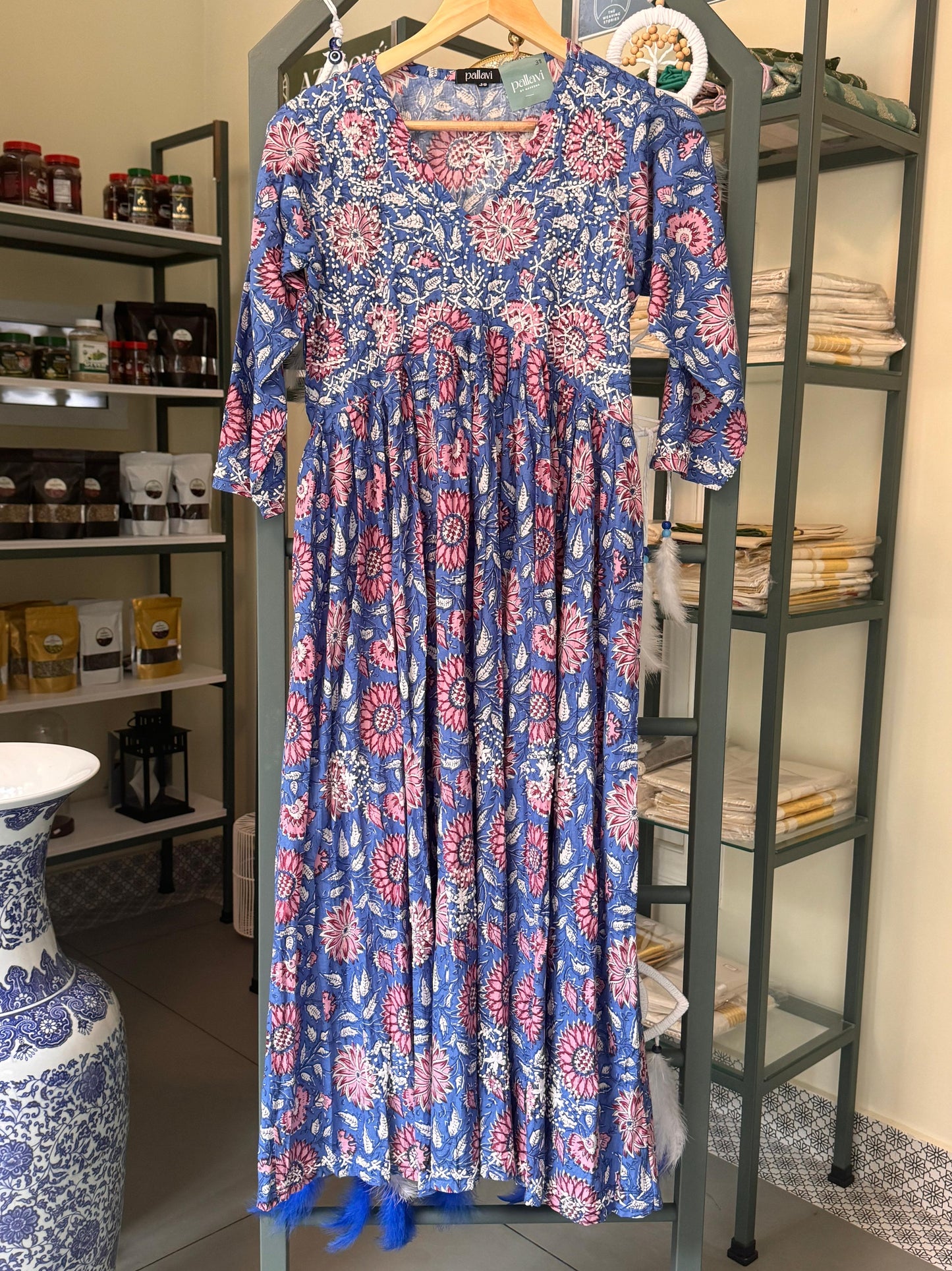 Aliya Cut Dress PRE-ORDER - Floral Blue Pink