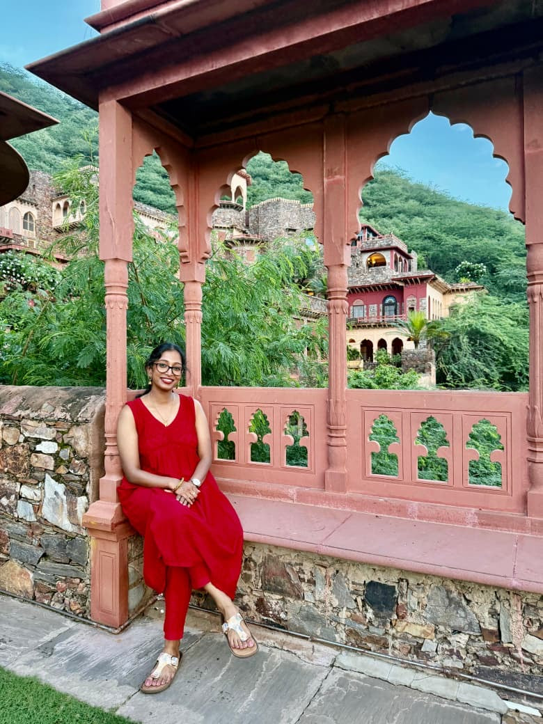 Sleeveless Aliya cut dress (with work on front and back) and pant PRE-ORDER - Red