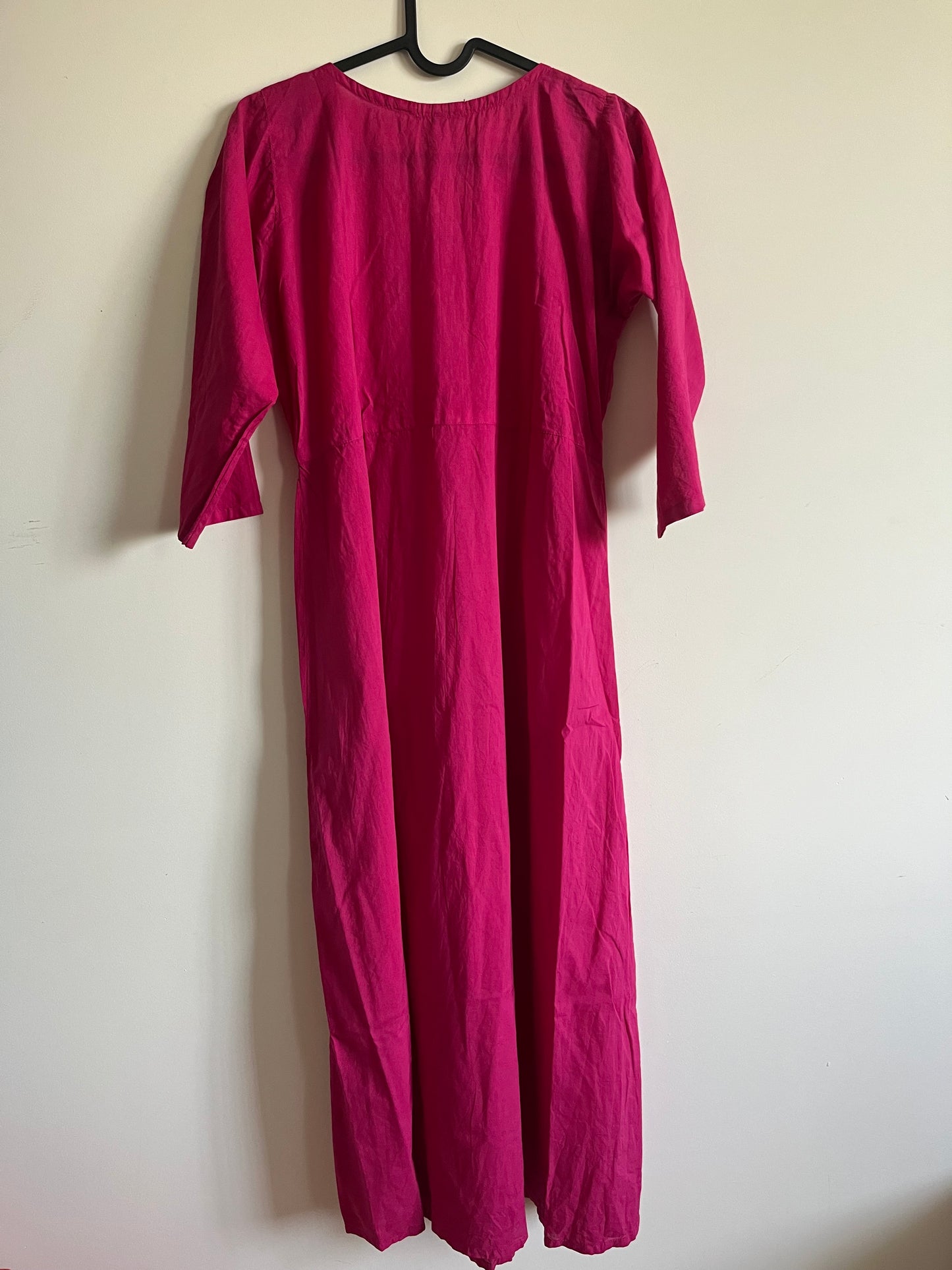 Pleated Angrakha dress - Hot Pink