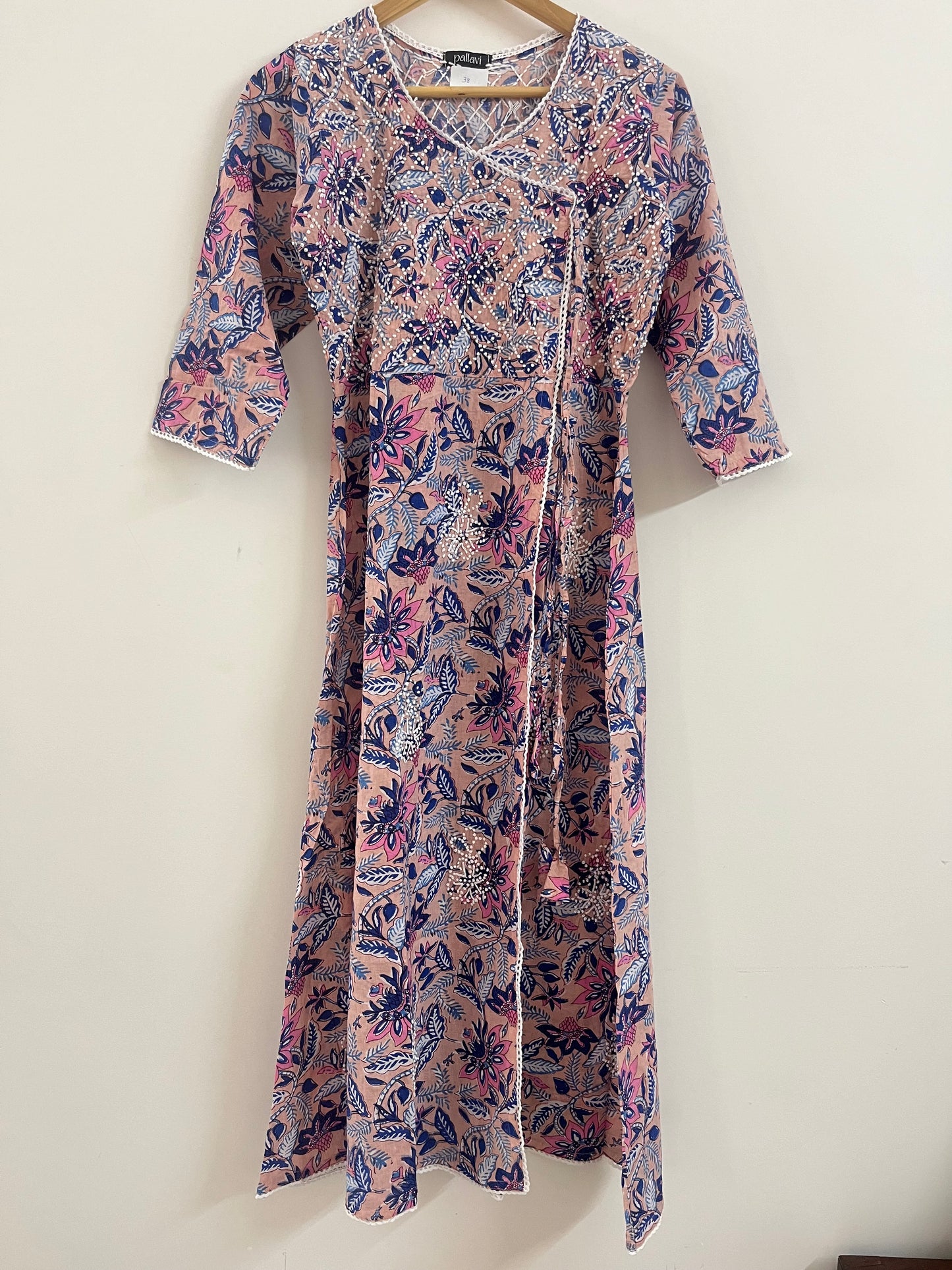 Angrakha PRE-ORDER - Floral Peach Blue