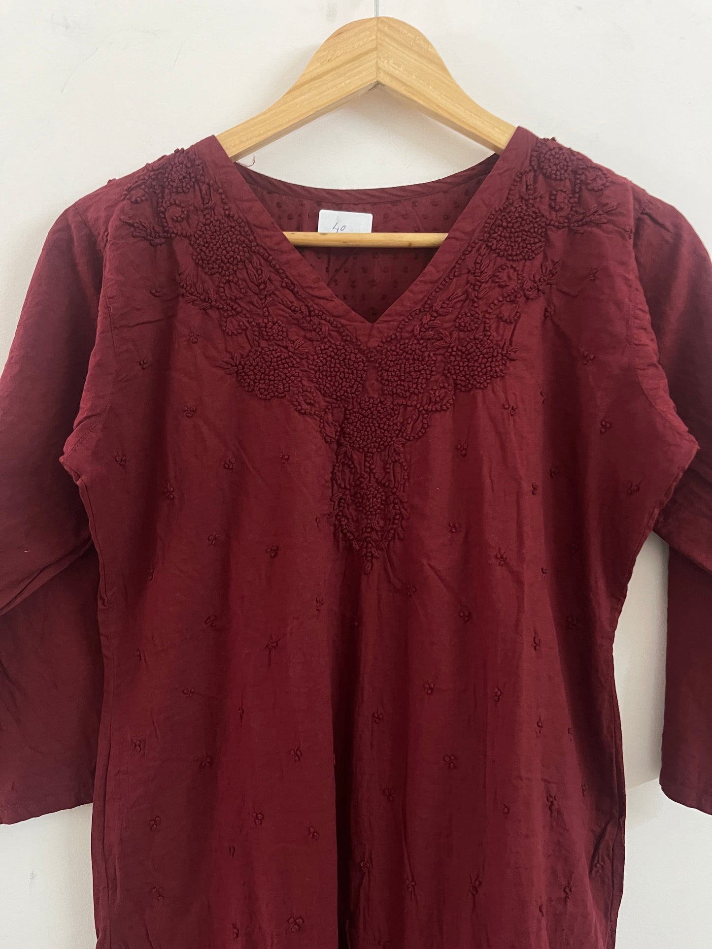 Straight Kurti and pant PRE-ORDER - Dark Maroon