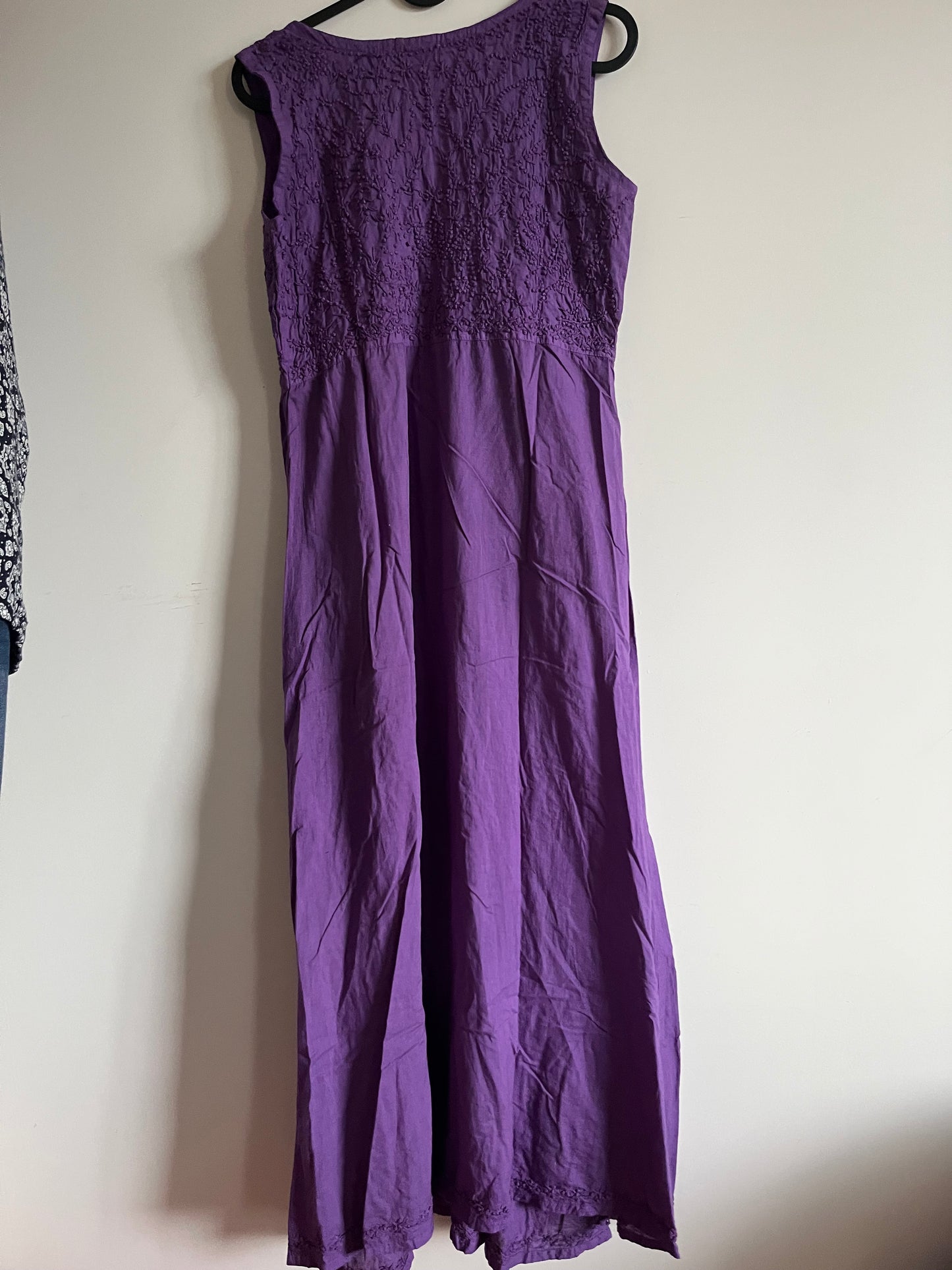 Aliya Cut Sleeveless Dress -Dark Lavender (with work on front and back)