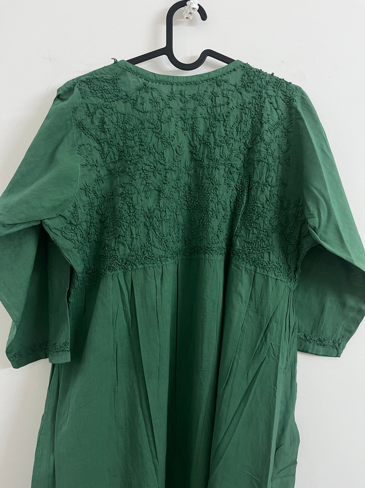 Aliya Cut Dress - Green (with work on front and back)