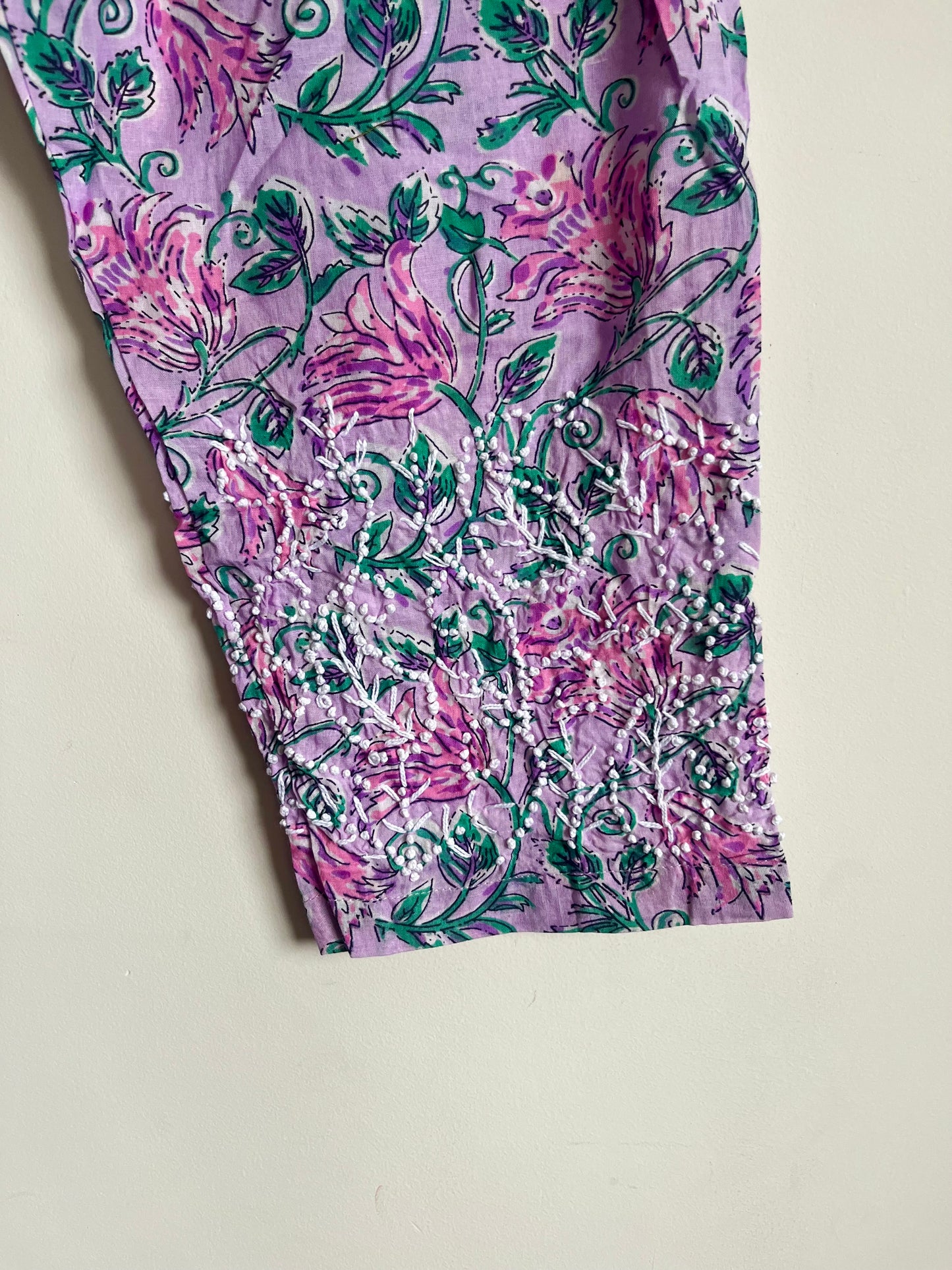 Printed Pants - Lavender Smera