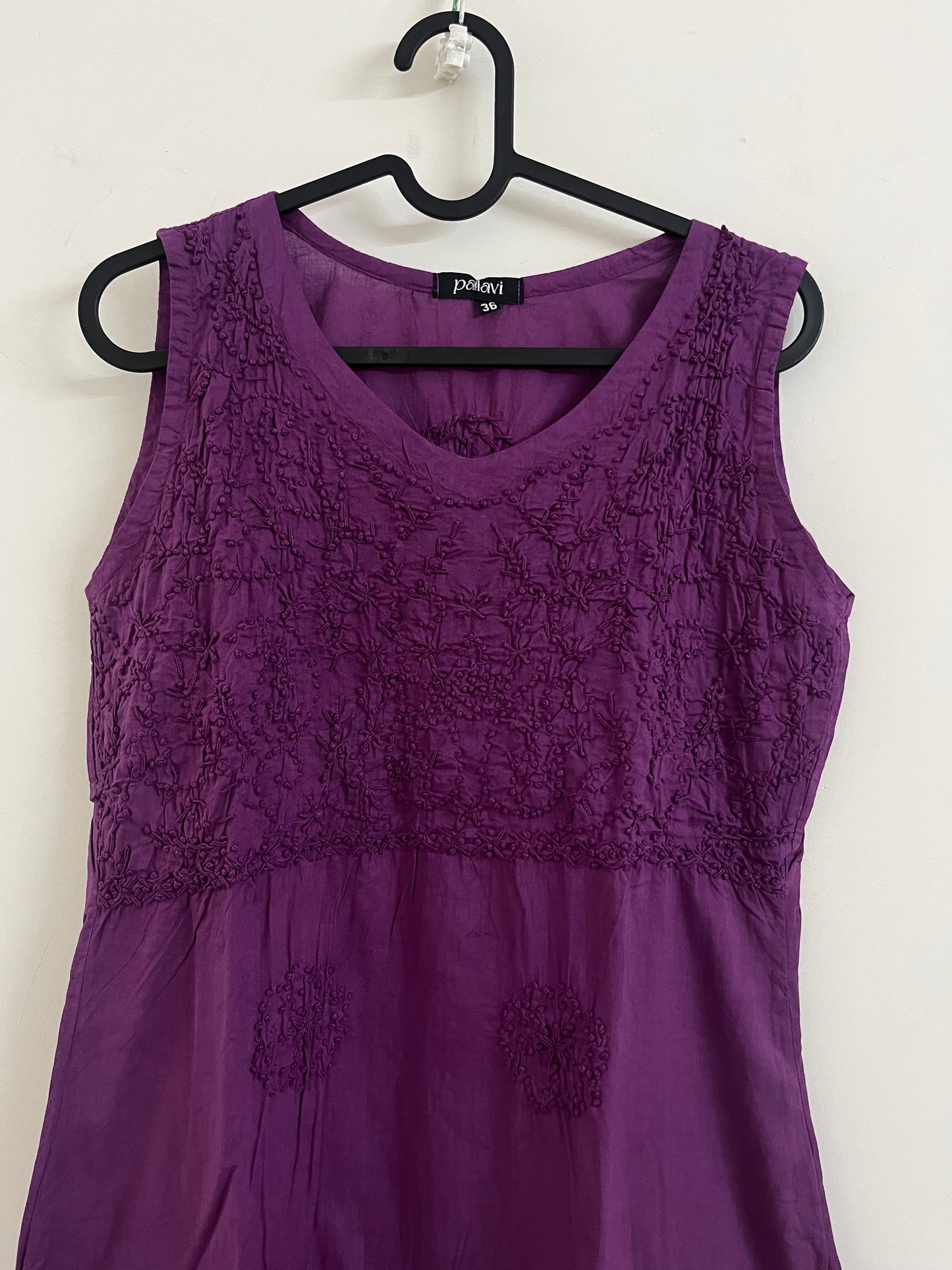 Sleeveless Straight kurti PRE-ORDER - Purple