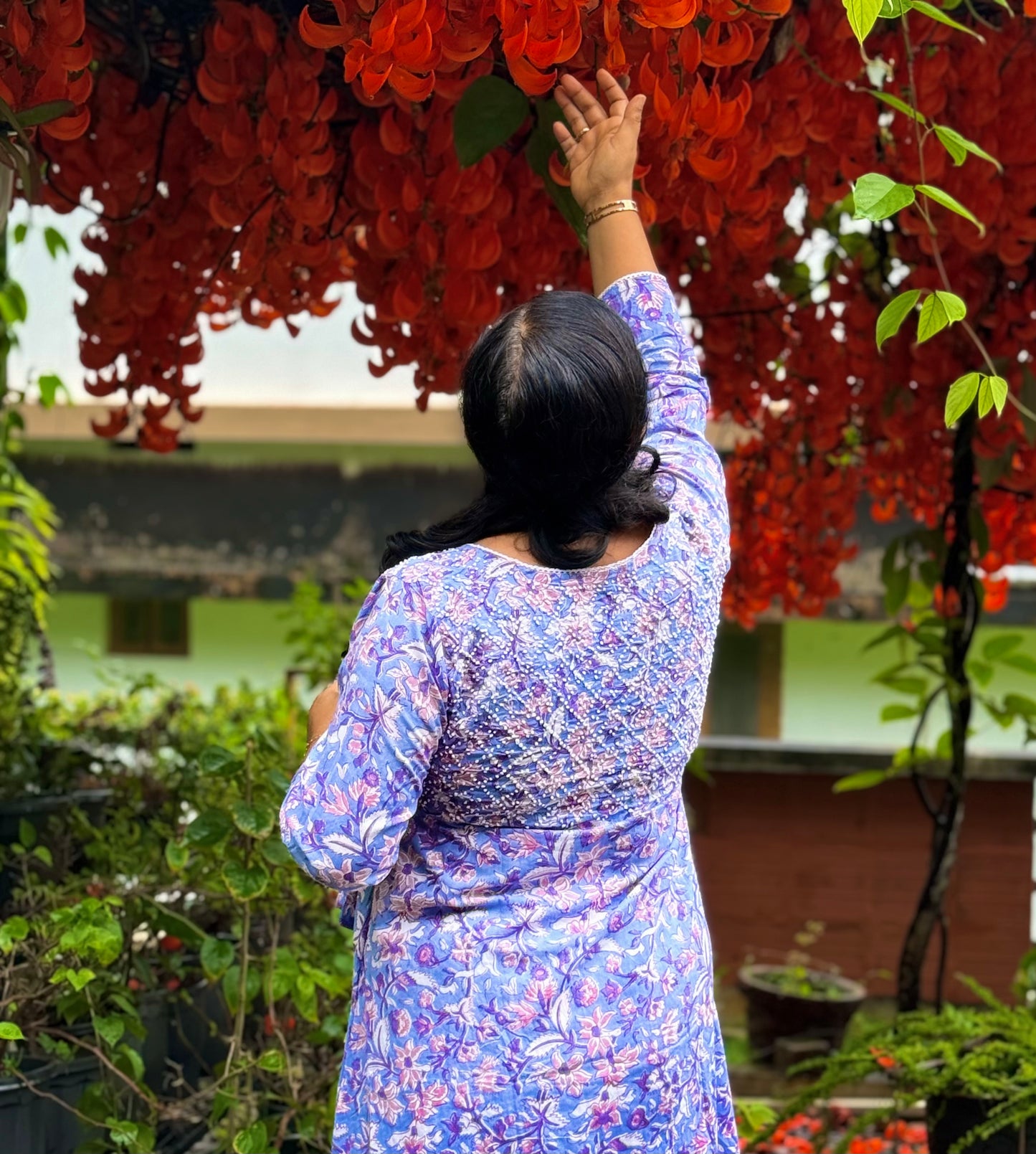 Angrakha - Floral Periwinkle