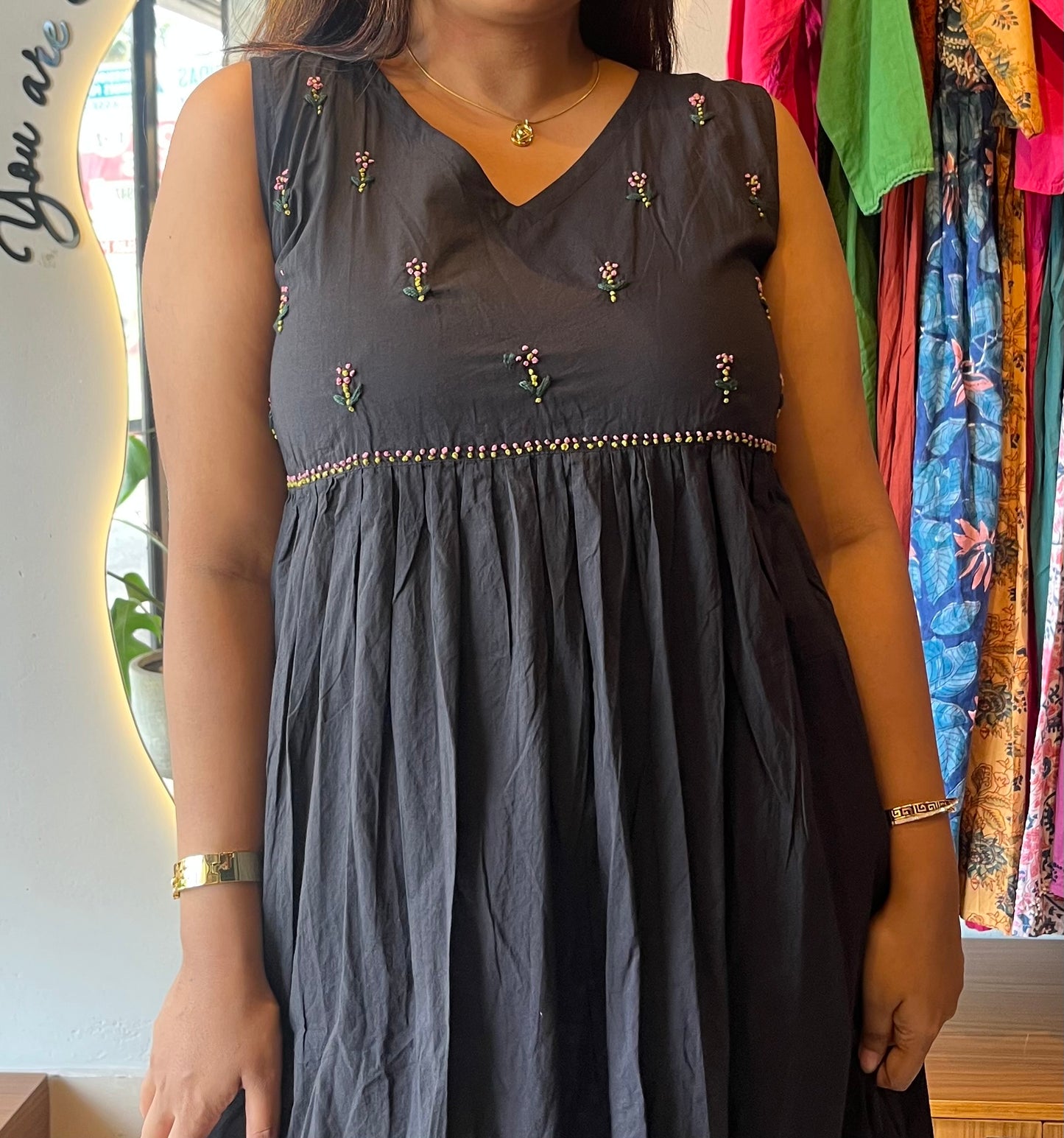 Blush and Bloom Dress - Black
