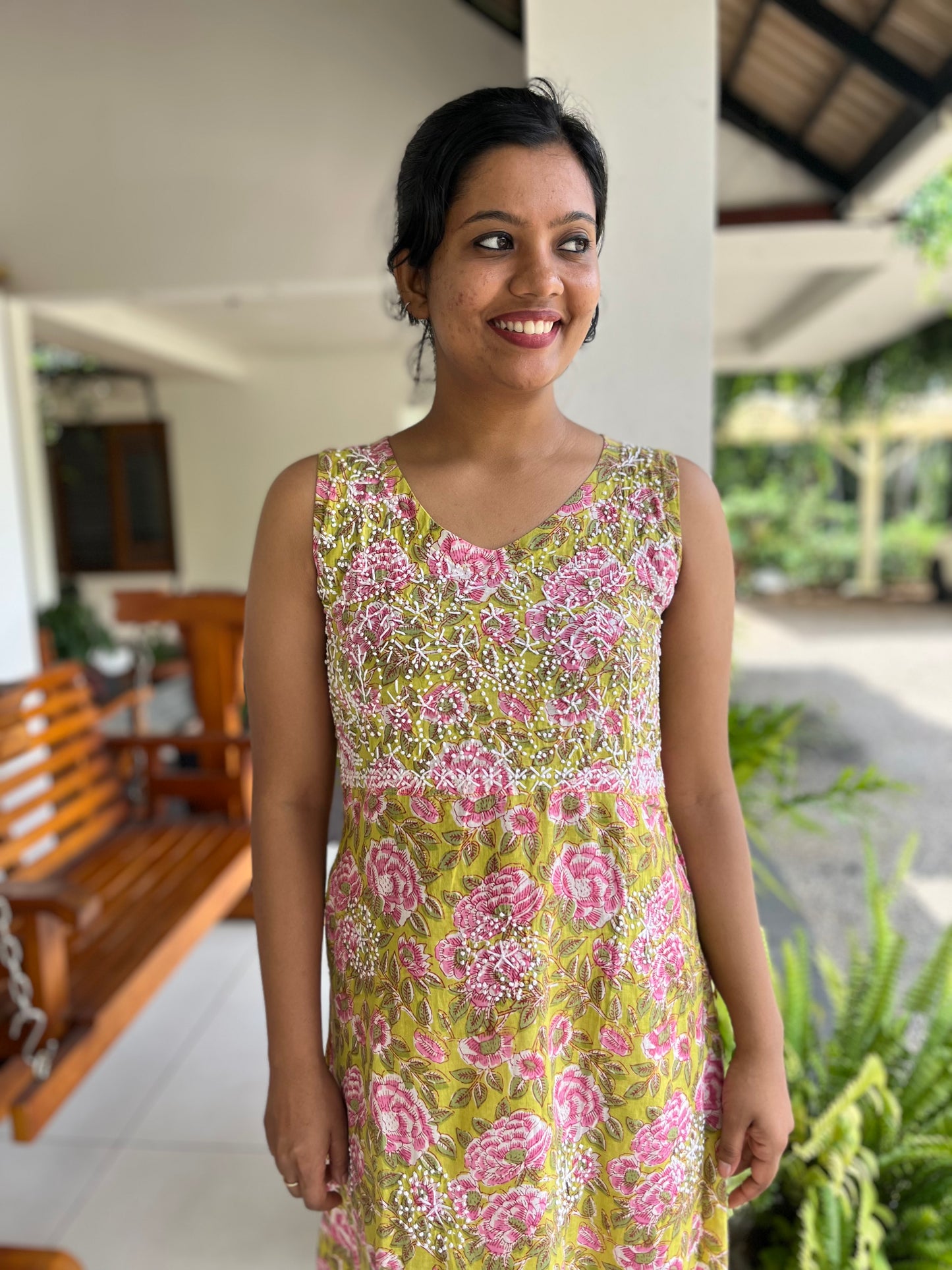 Sleeveless A-line Dress - Pinkcurrent