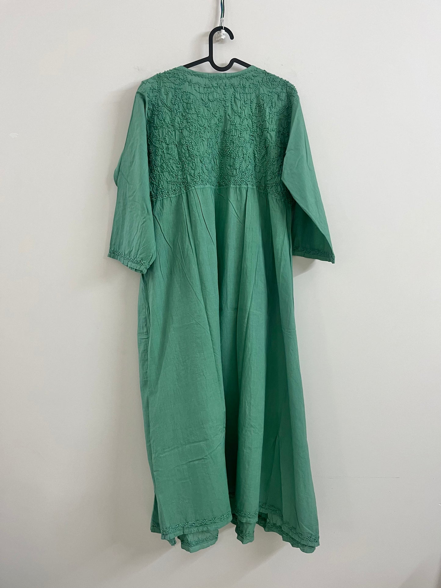 Aliya Cut Dress PRE-ORDER - Teal ( with work on front and back)