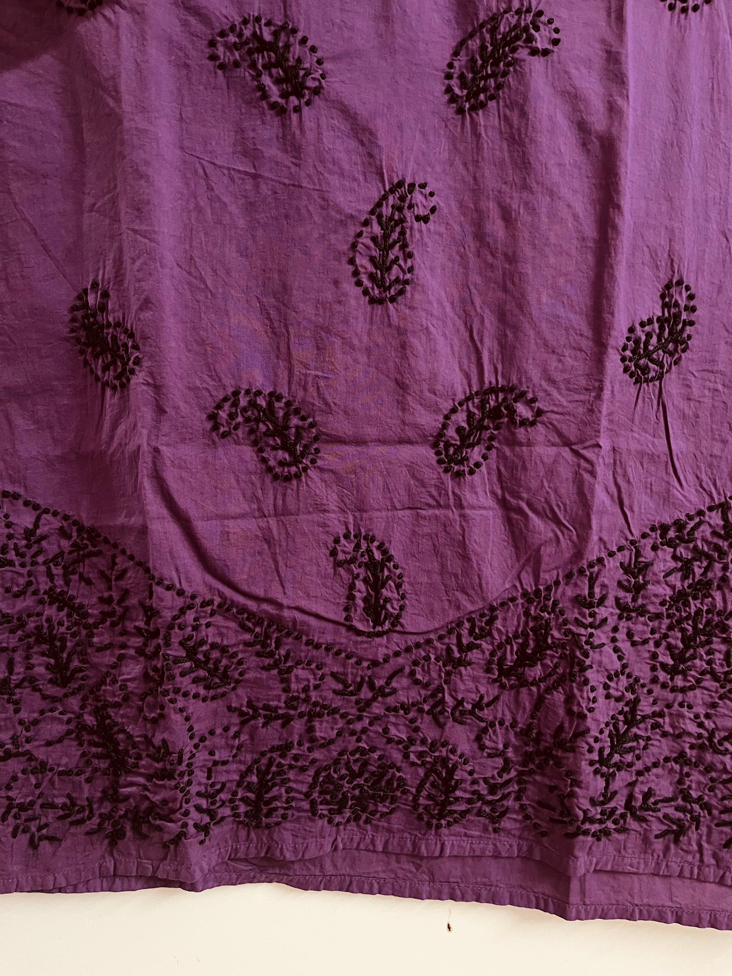 Straight Kurti - Black knots on Purple