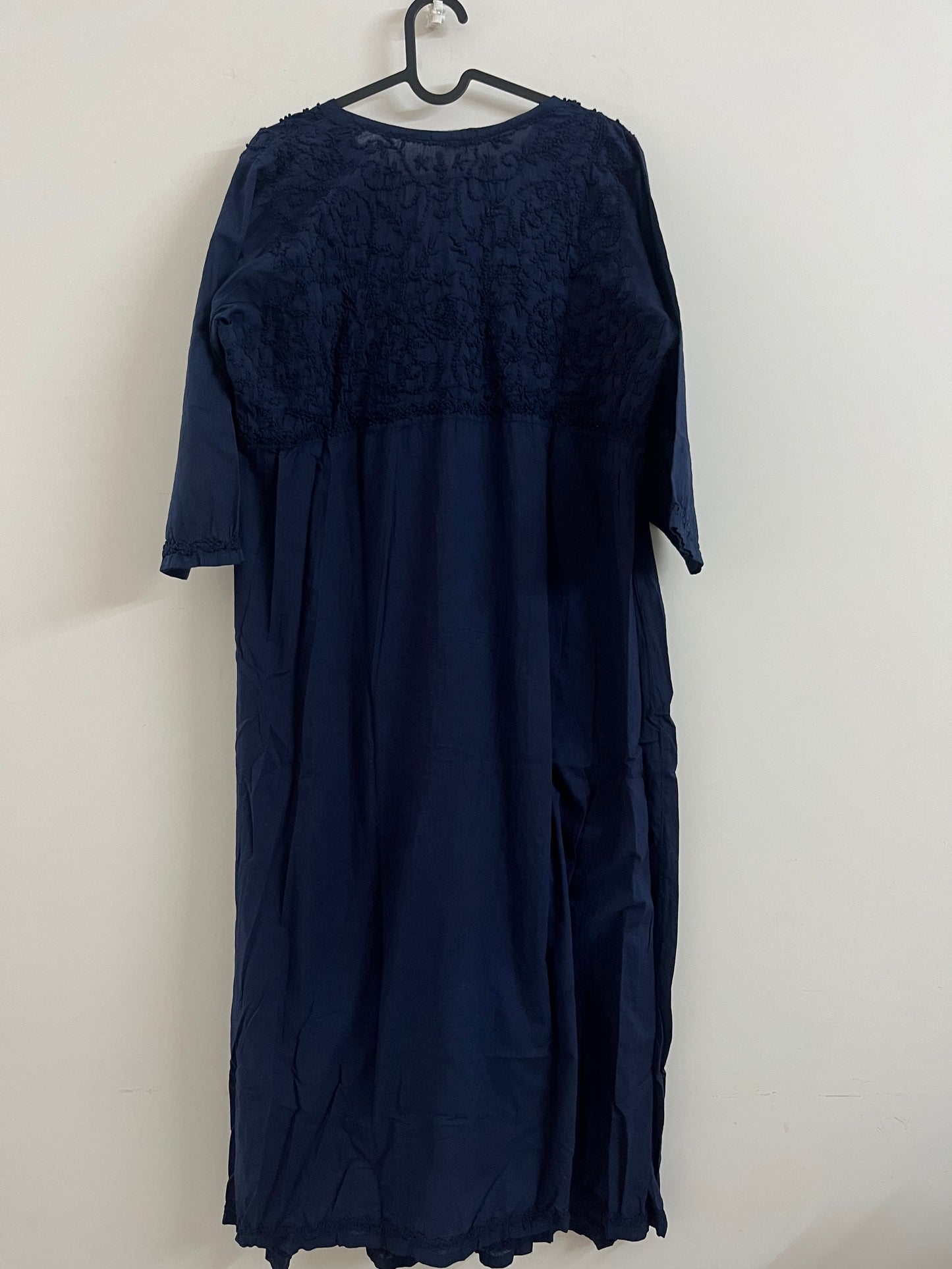 Aliya Cut Dress PRE-ORDER - Navy Blue (with work on front and back)