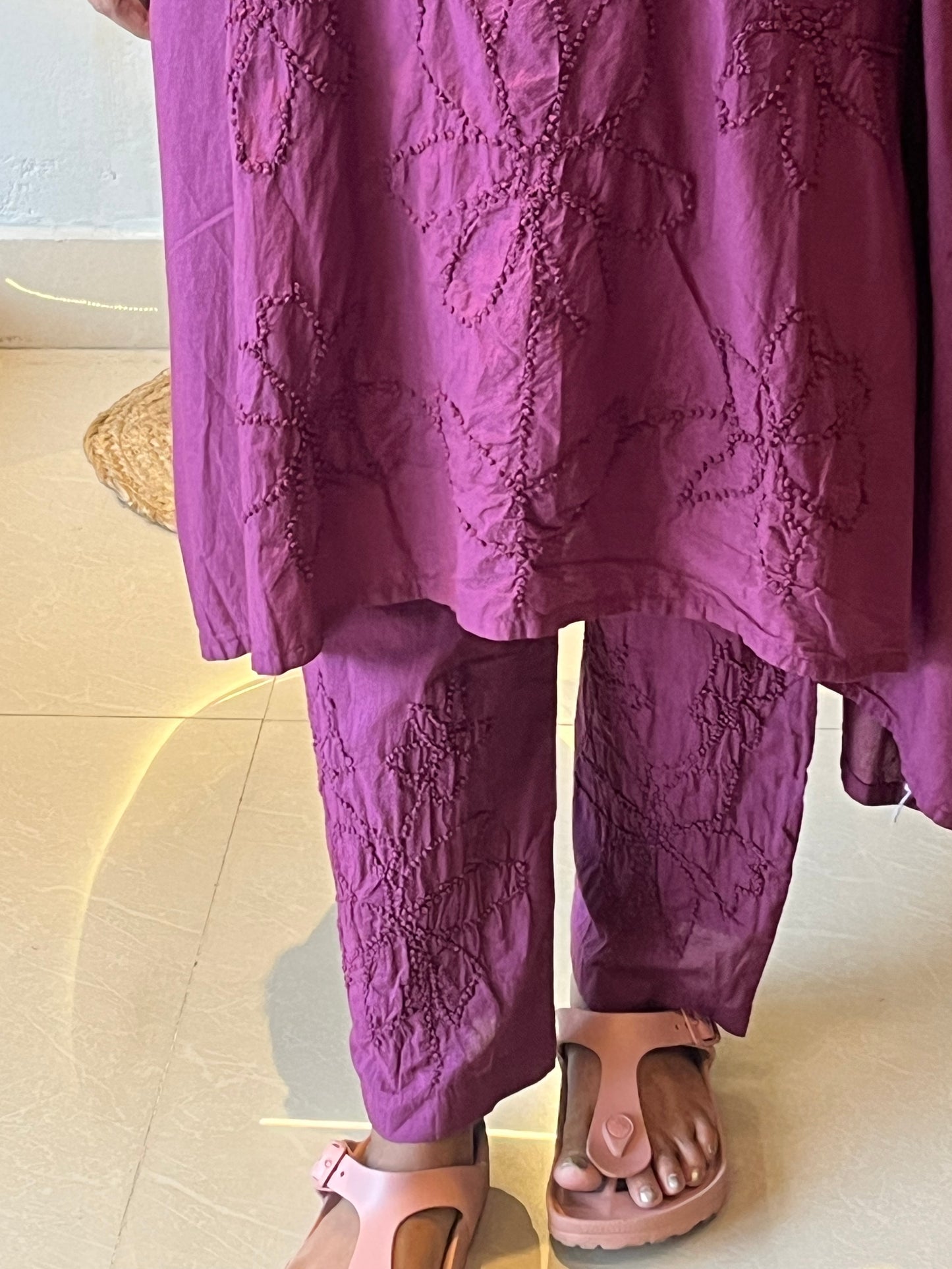 Kaftan top and pant - Wine