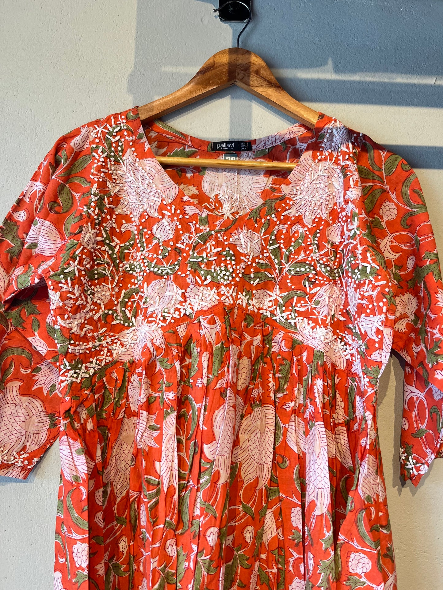 Aliya Cut Dress - Floral Orange