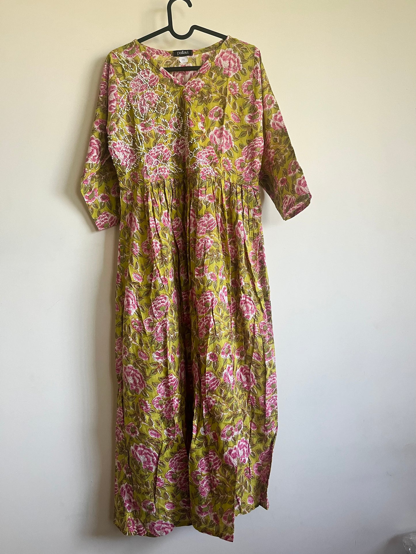 Pleated Angrakha dress - Pinkcurrent