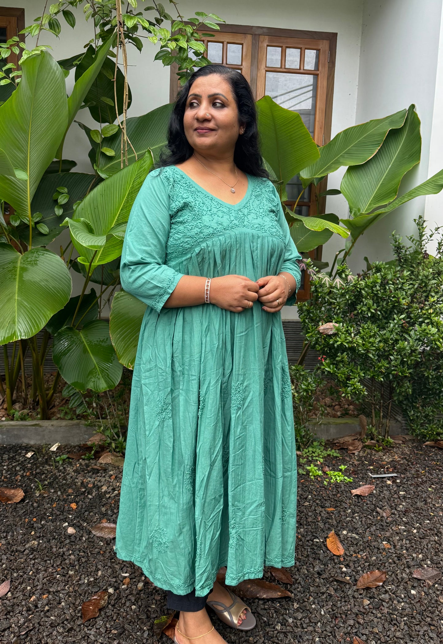 Aliya Cut Dress - Teal
