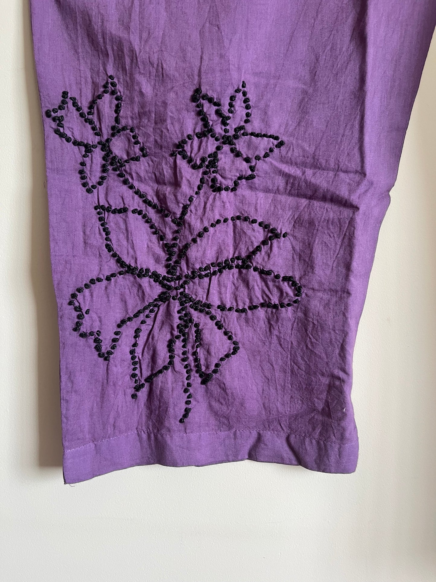 Kaftan top and pant PRE-ORDER - Black knots on Dark Lavender