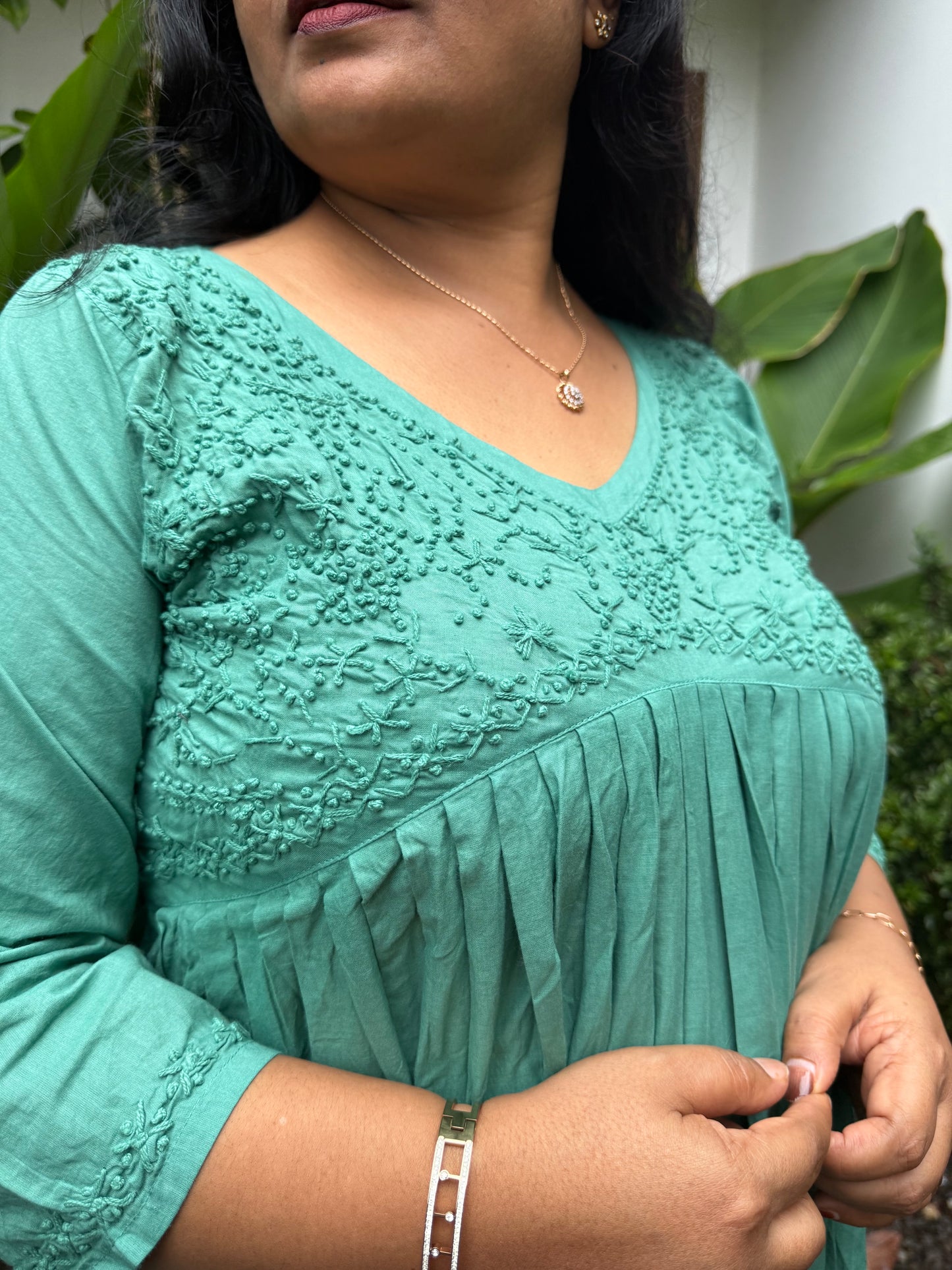 Aliya Cut Dress - Teal