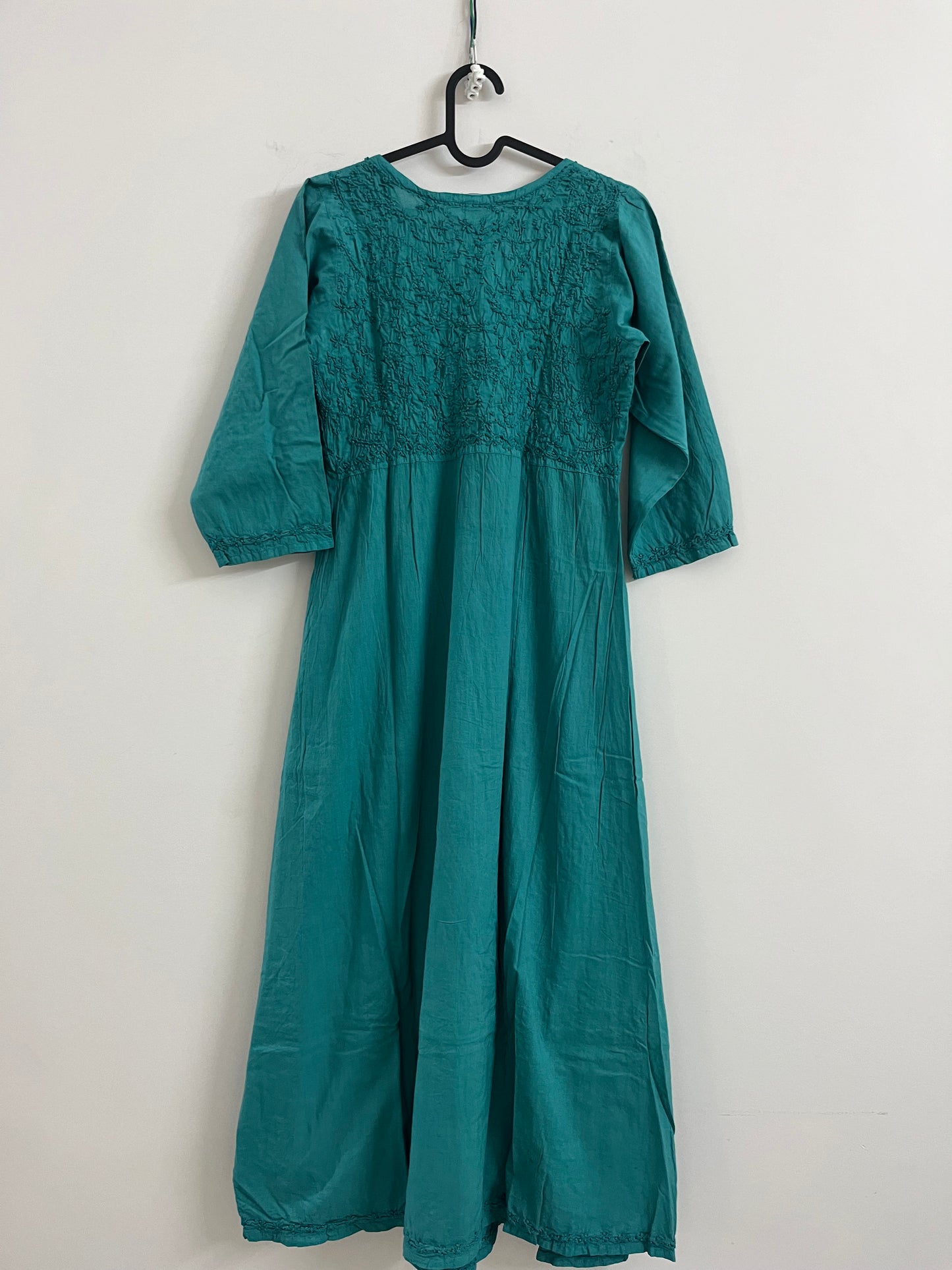 Aliya Cut Dress - Ocean Blue (with work on front and back)