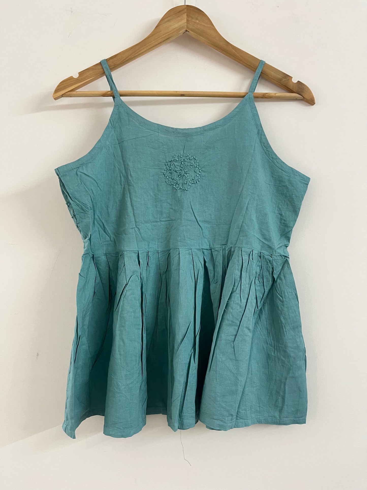 Flared Short Top - Teal Blue