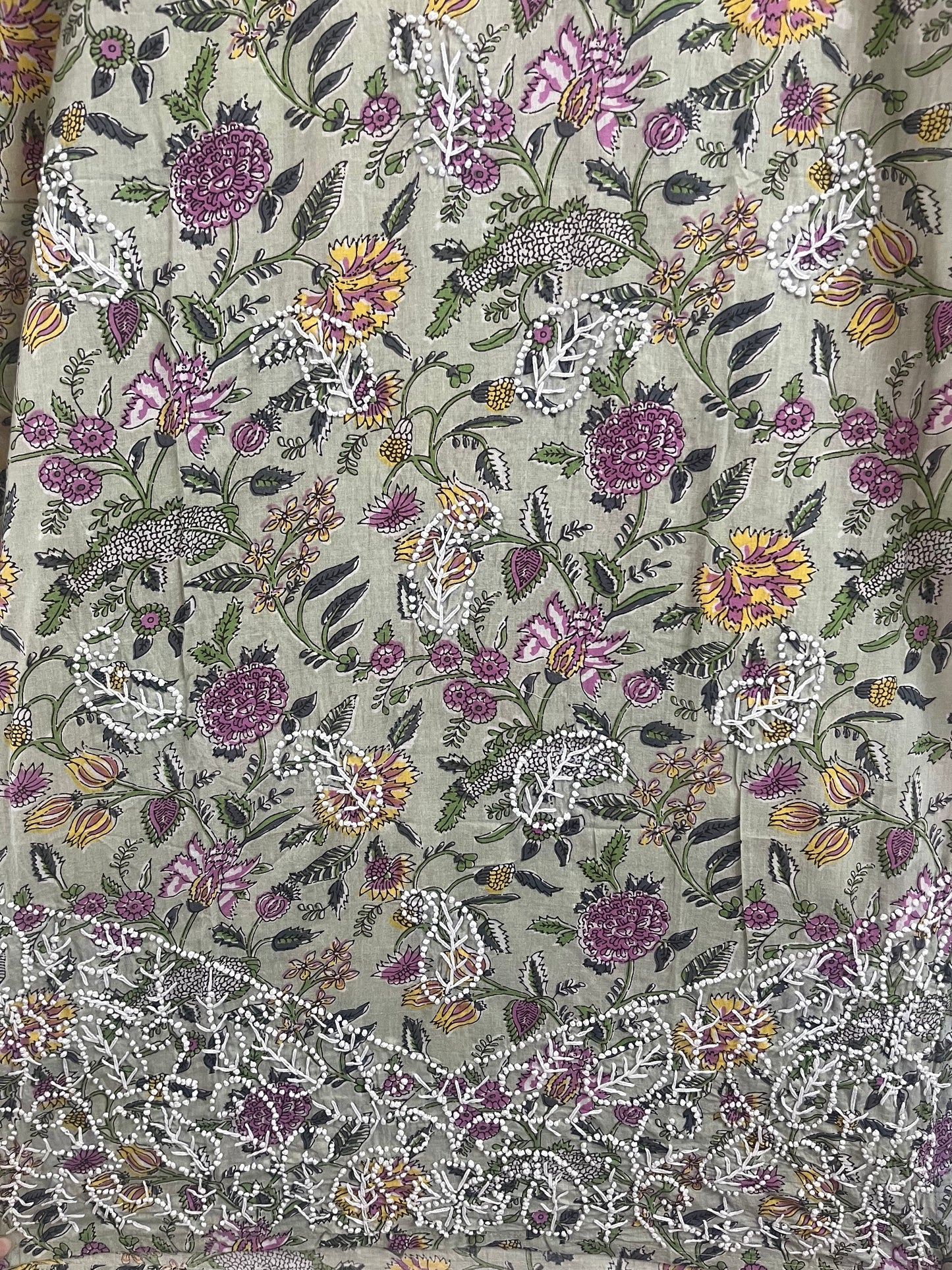 Straight Kurti PRE-ORDER - Floral Pista Pink