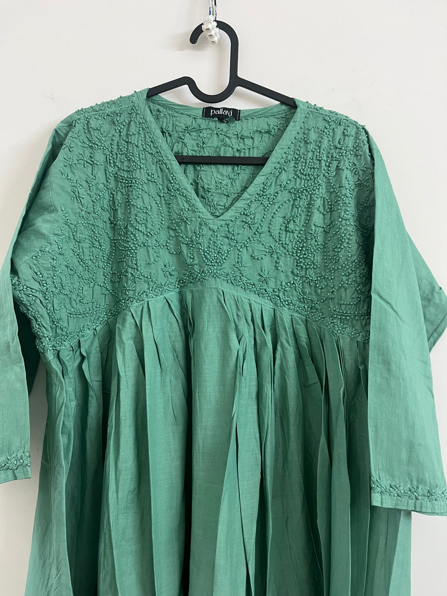 Aliya Cut Dress PRE-ORDER - Teal ( with work on front and back)