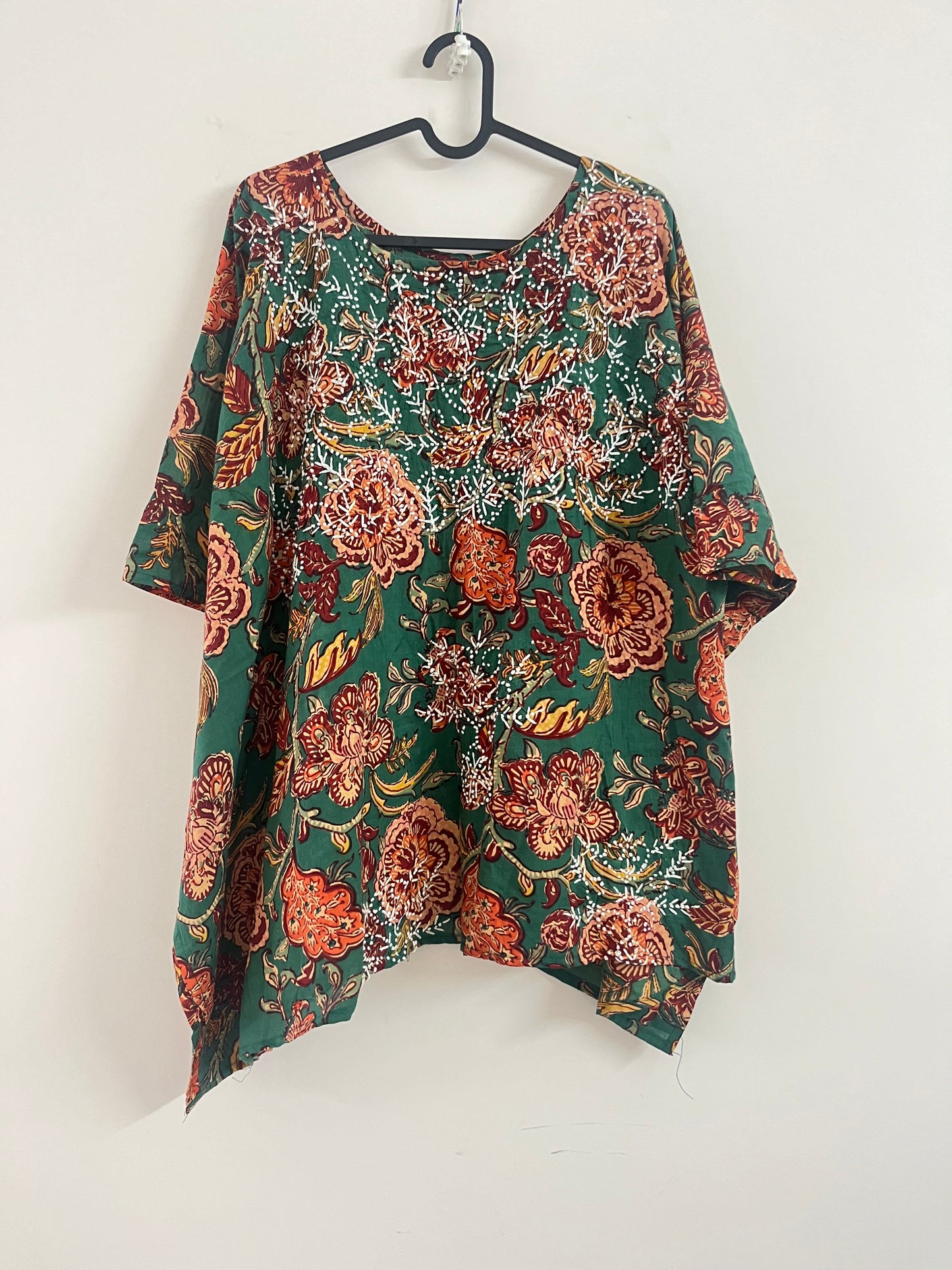 Short Kaftan PRE-ORDER - Floral Green Red