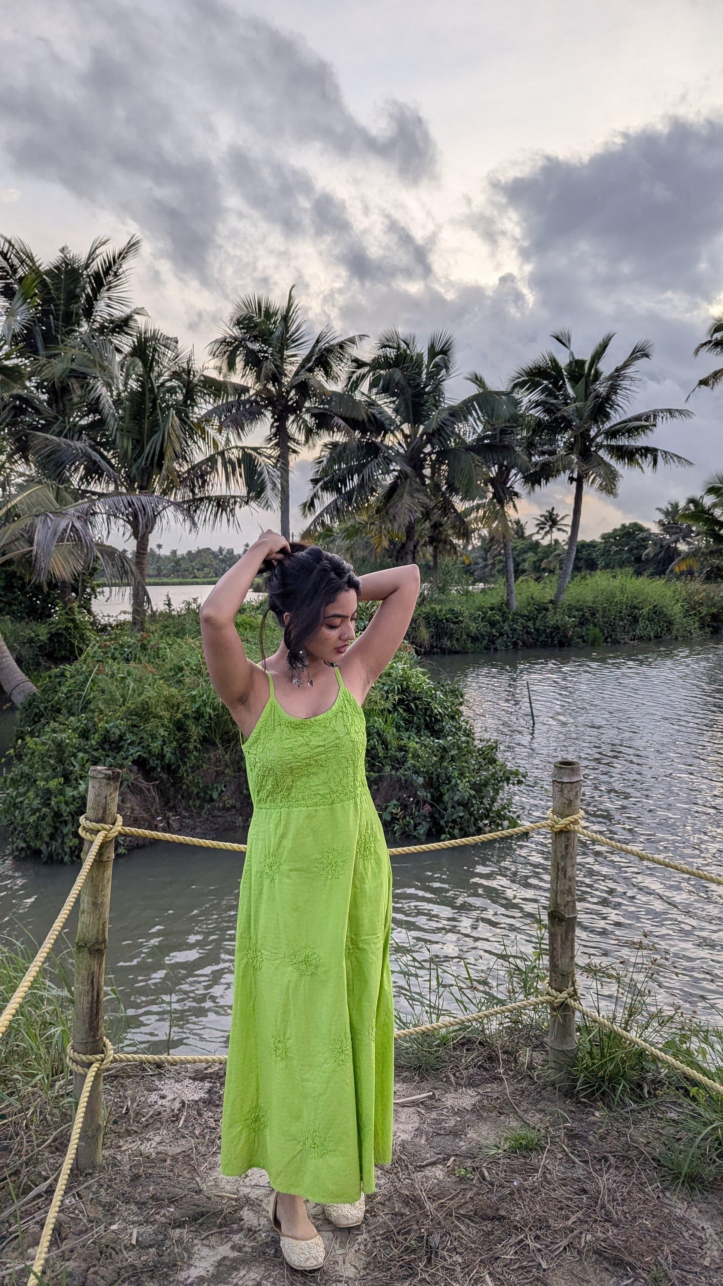 Sleeveless A-line Dress PRE-ORDER - Neon green