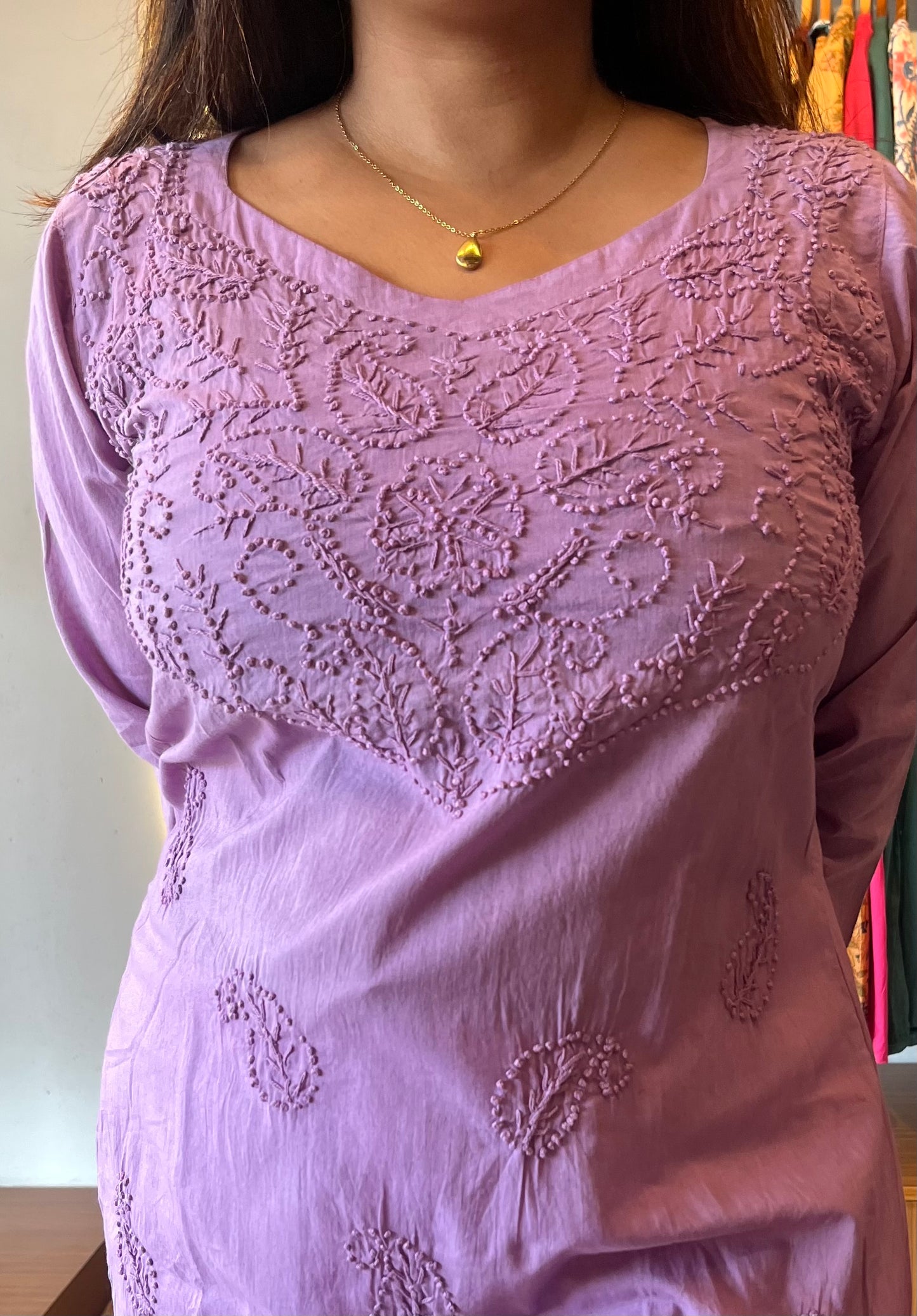 Straight Kurti - Pink Lavender