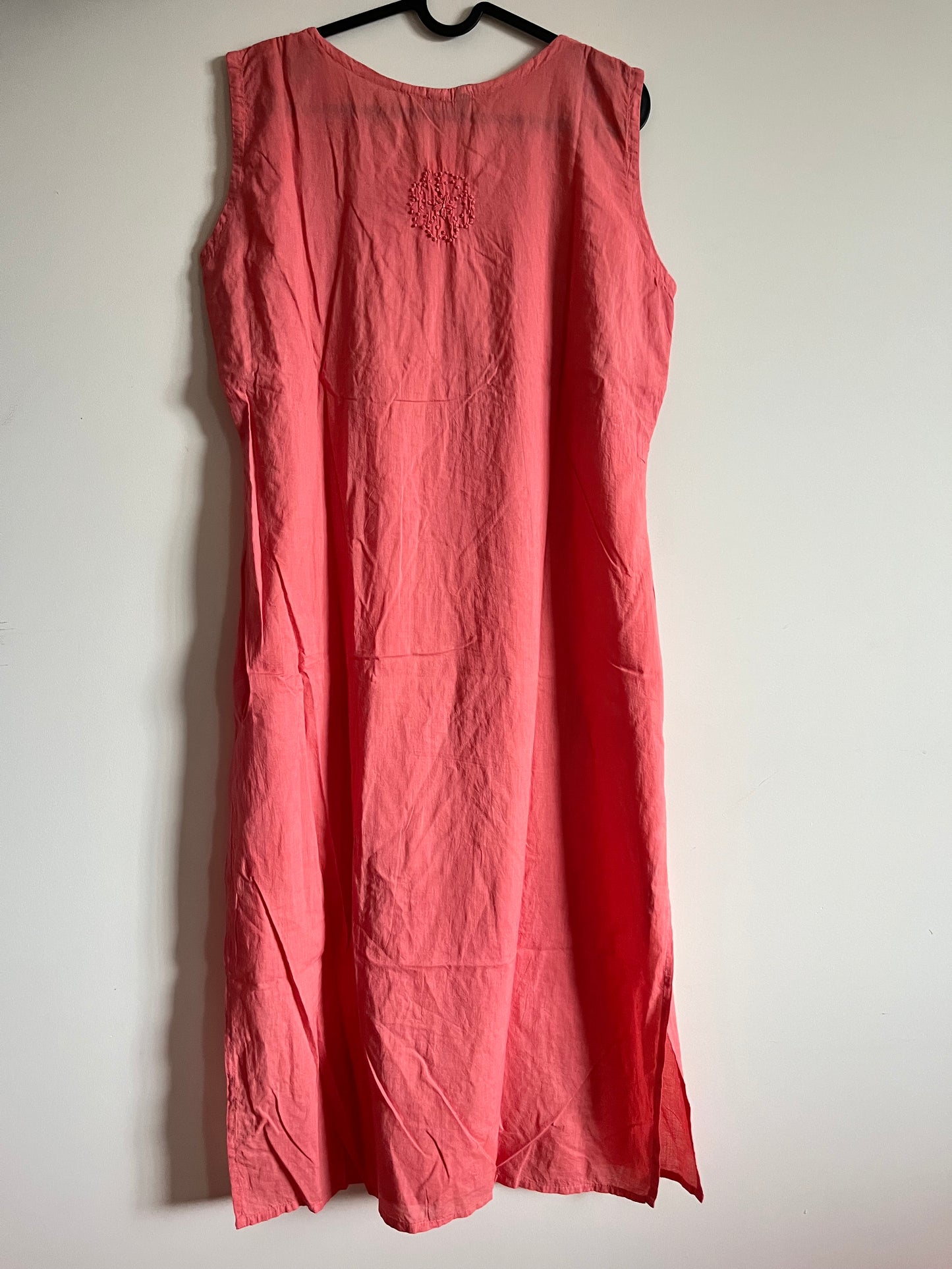 Sleeveless Straight kurti PRE-ORDER - Neon Peach