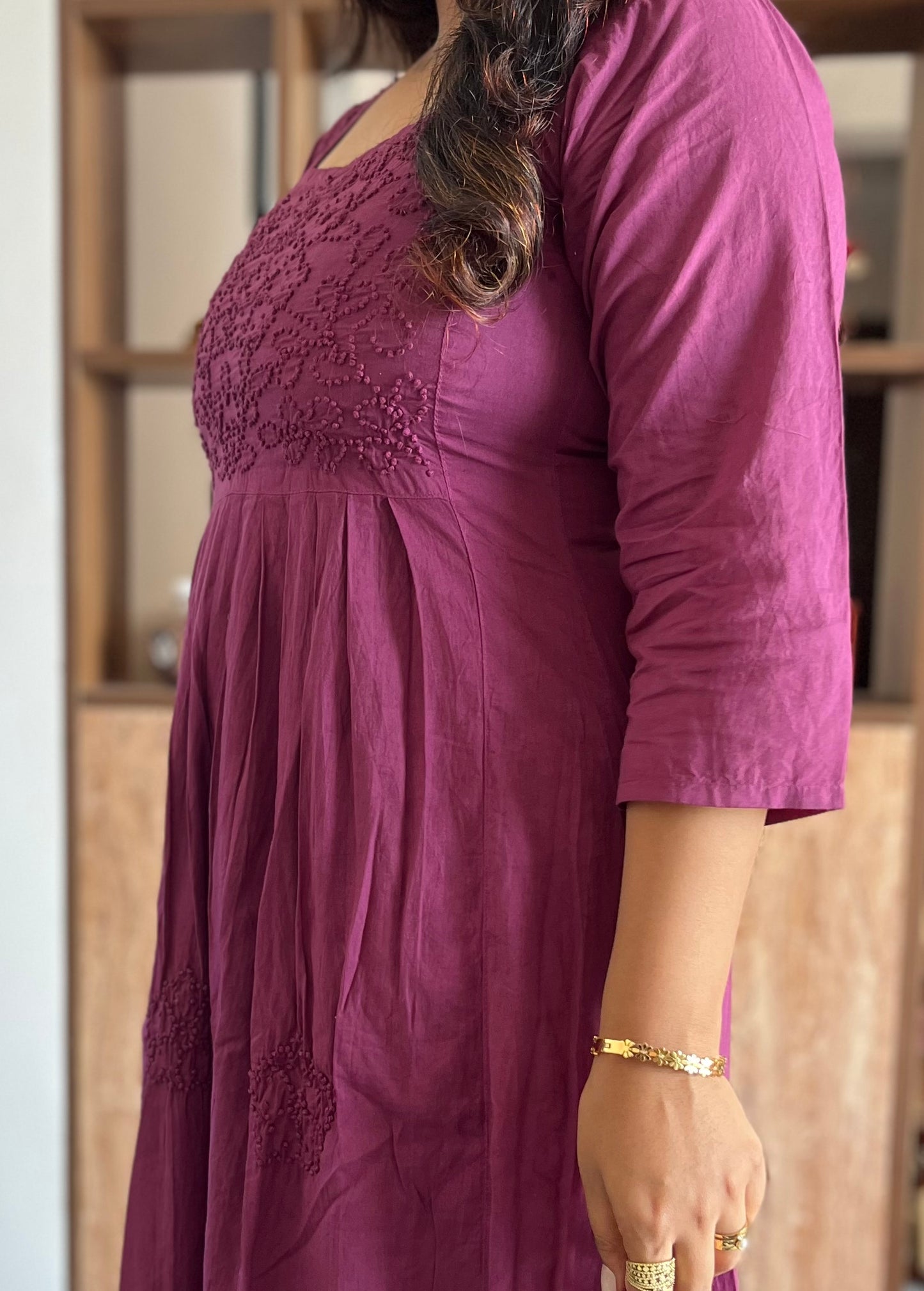 Pleated dress PRE-ORDER - Wine