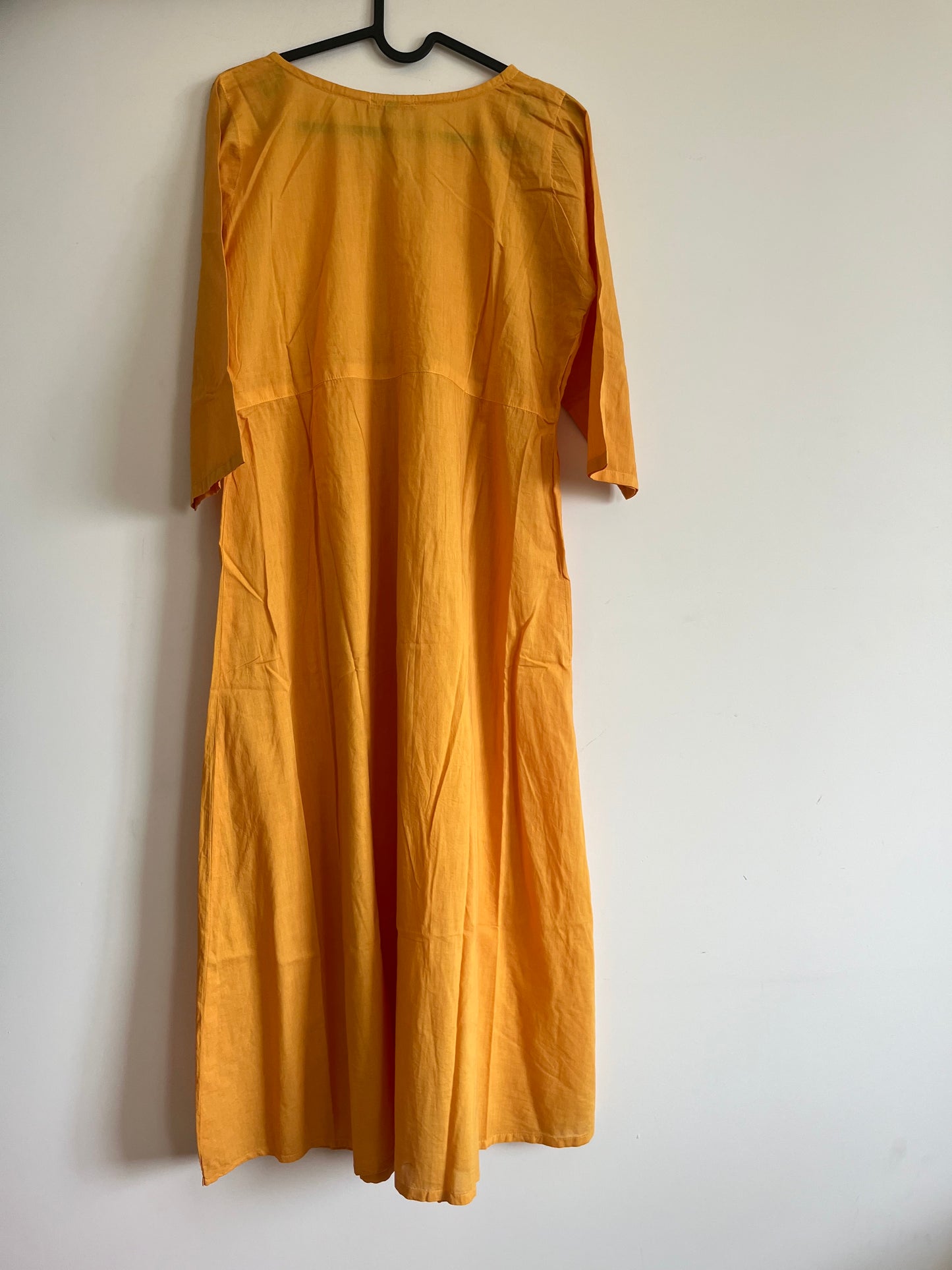 Pleated Angrakha dress - Mustard Yellow