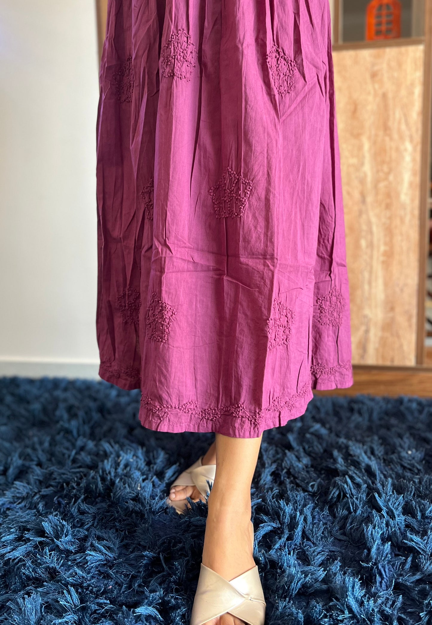 Pleated dress PRE-ORDER - Wine