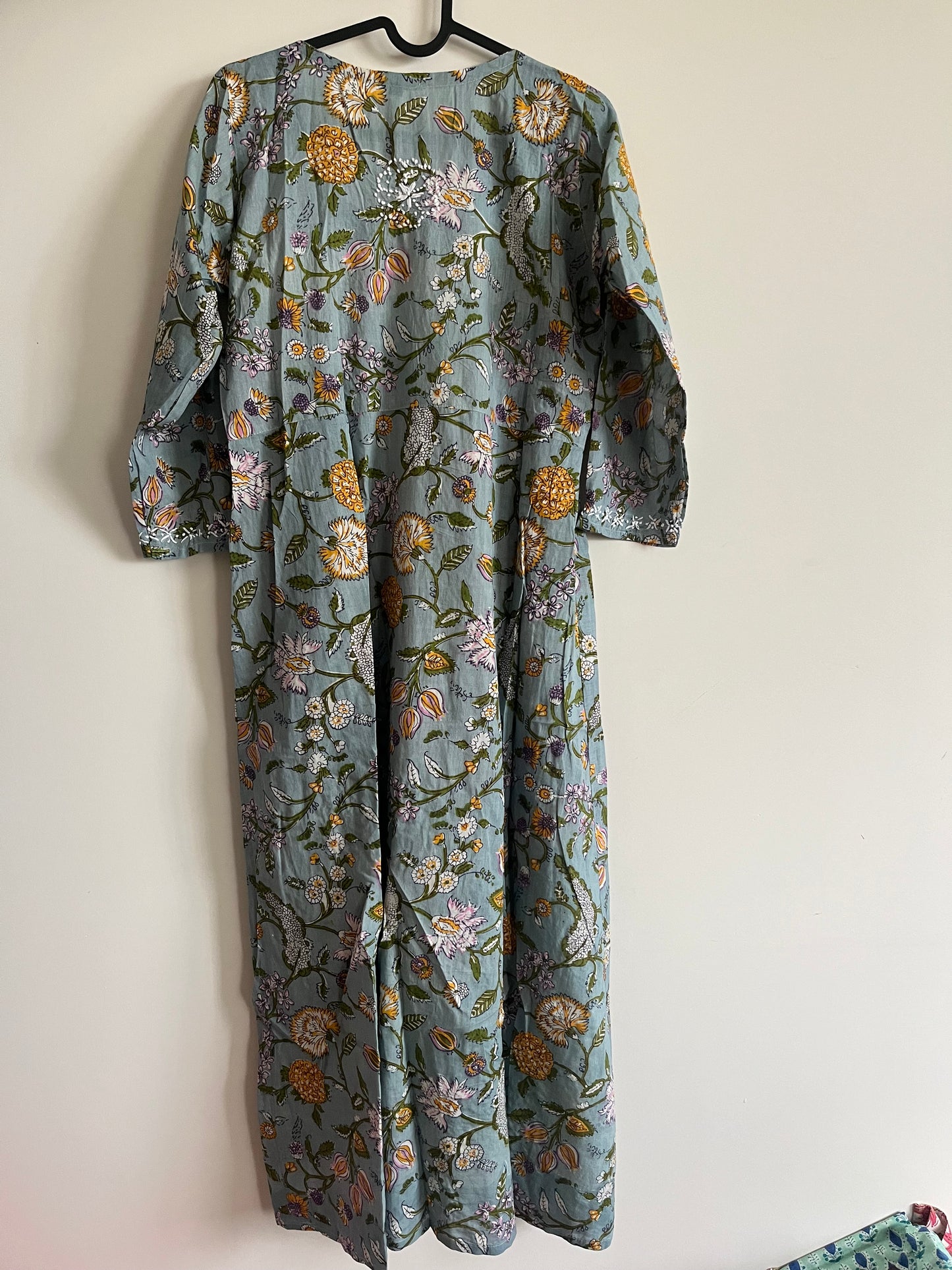 Aliya Cut Dress - Floral Grey Green