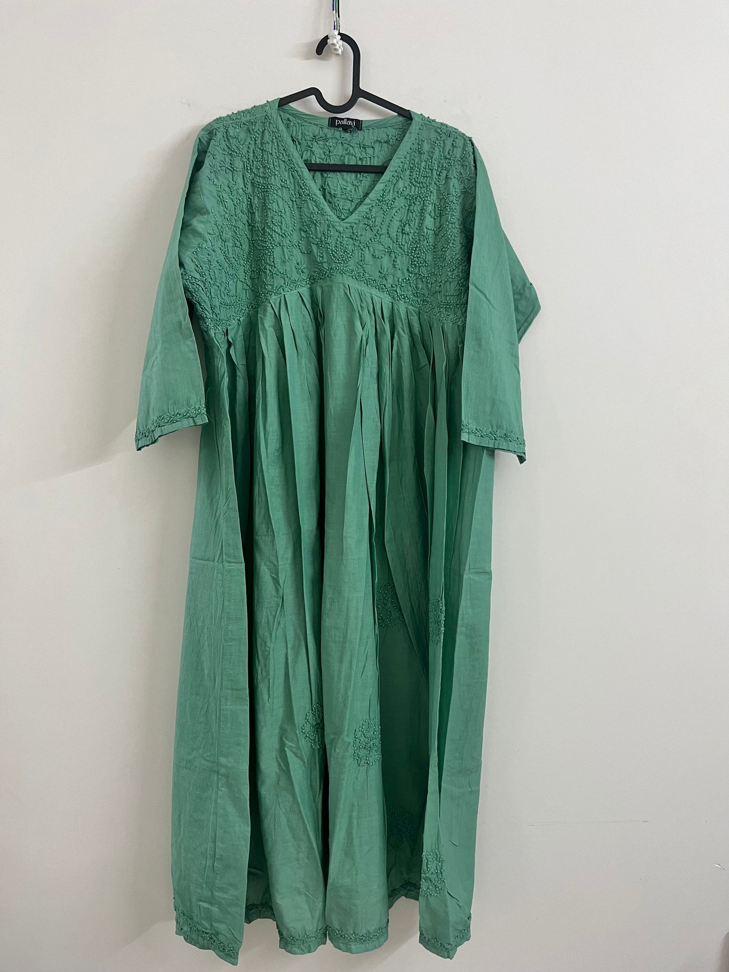 Aliya Cut Dress PRE-ORDER - Teal ( with work on front and back)
