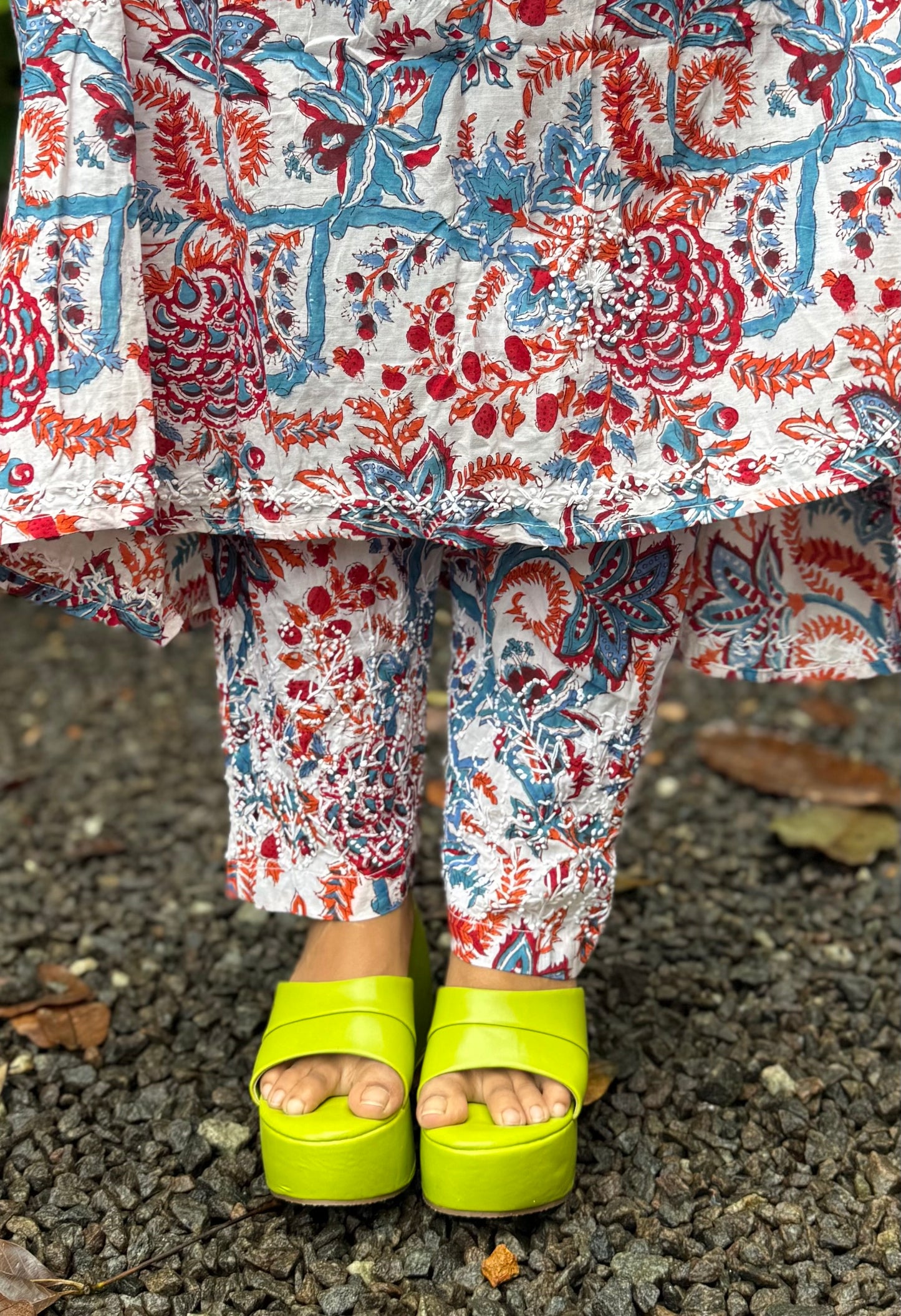 Sleeveless Aliya cut dress (with work on front and back) and pant PRE-ORDER - Rangoli