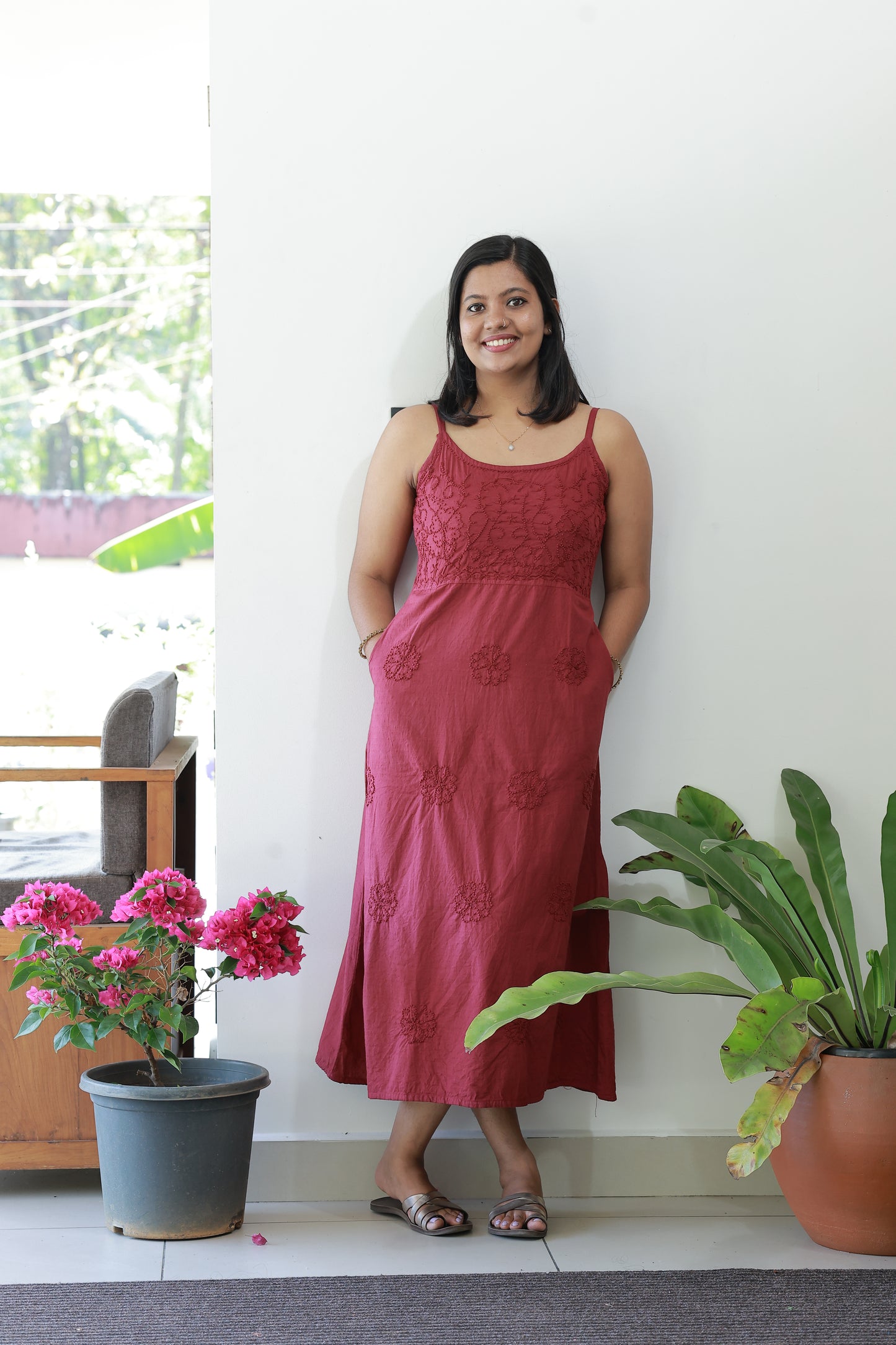 Sleeveless A-line Dress PRE-ORDER - Maroon
