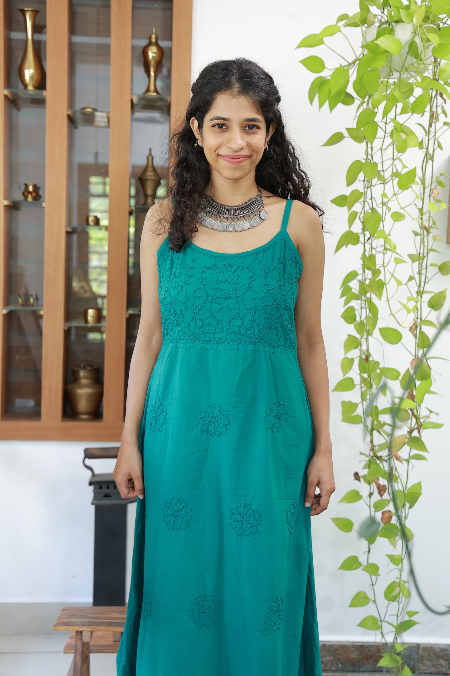Sleeveless A-line Dress - Ocean Blue