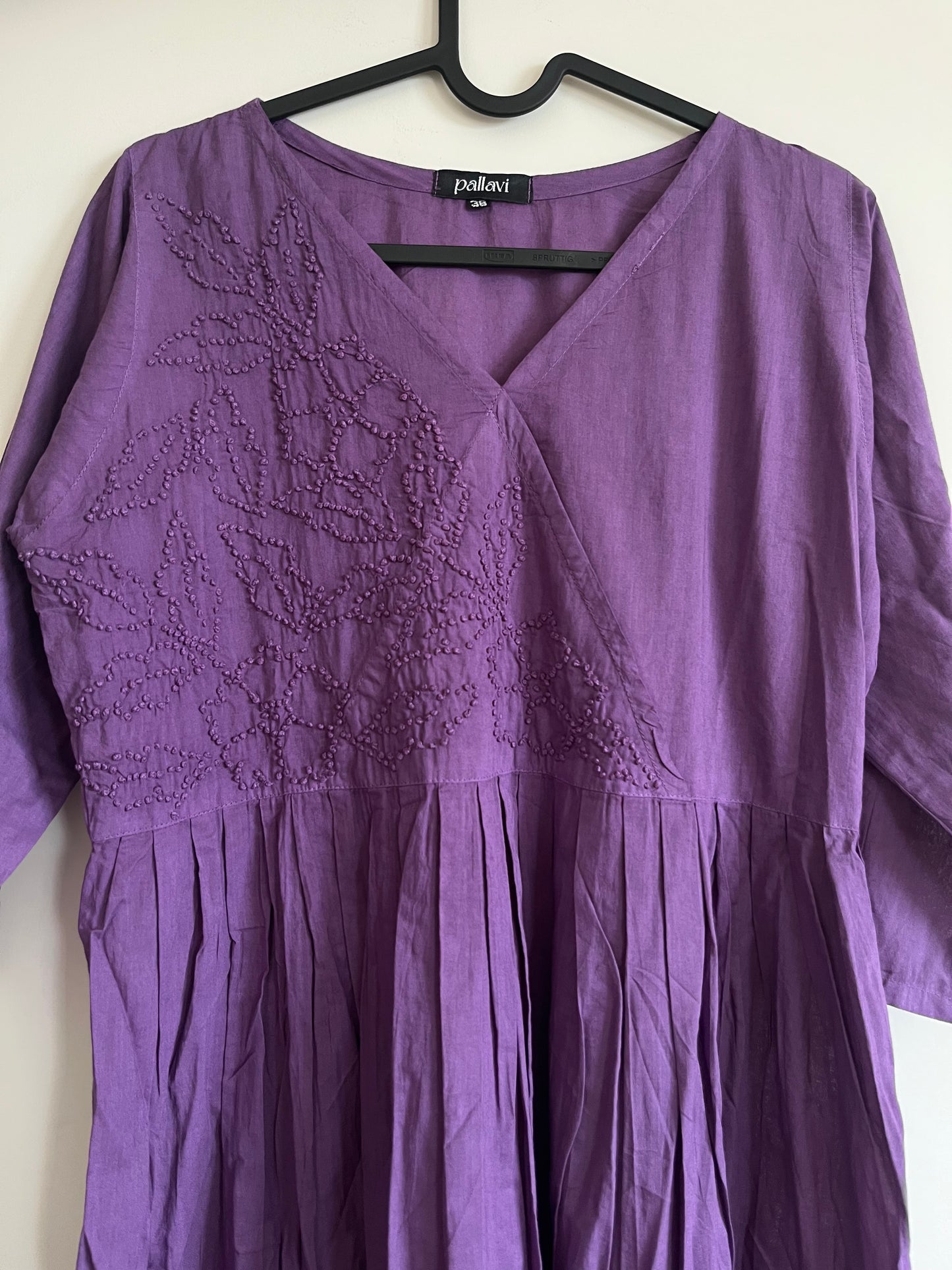 Pleated Angrakha dress - Dark Lavender