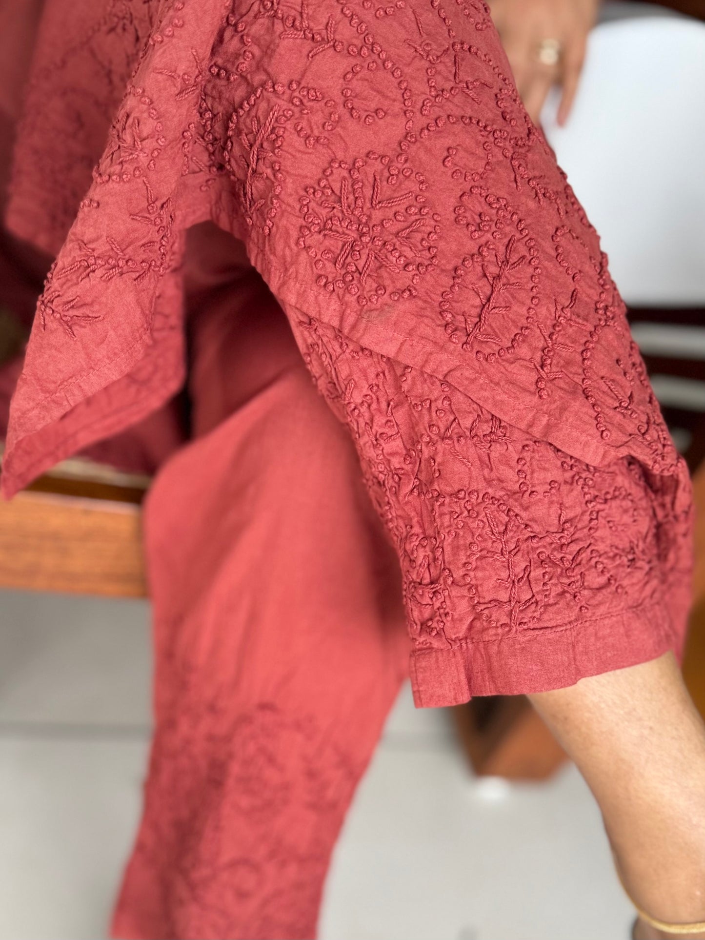 Straight Kurti and pant - Brown
