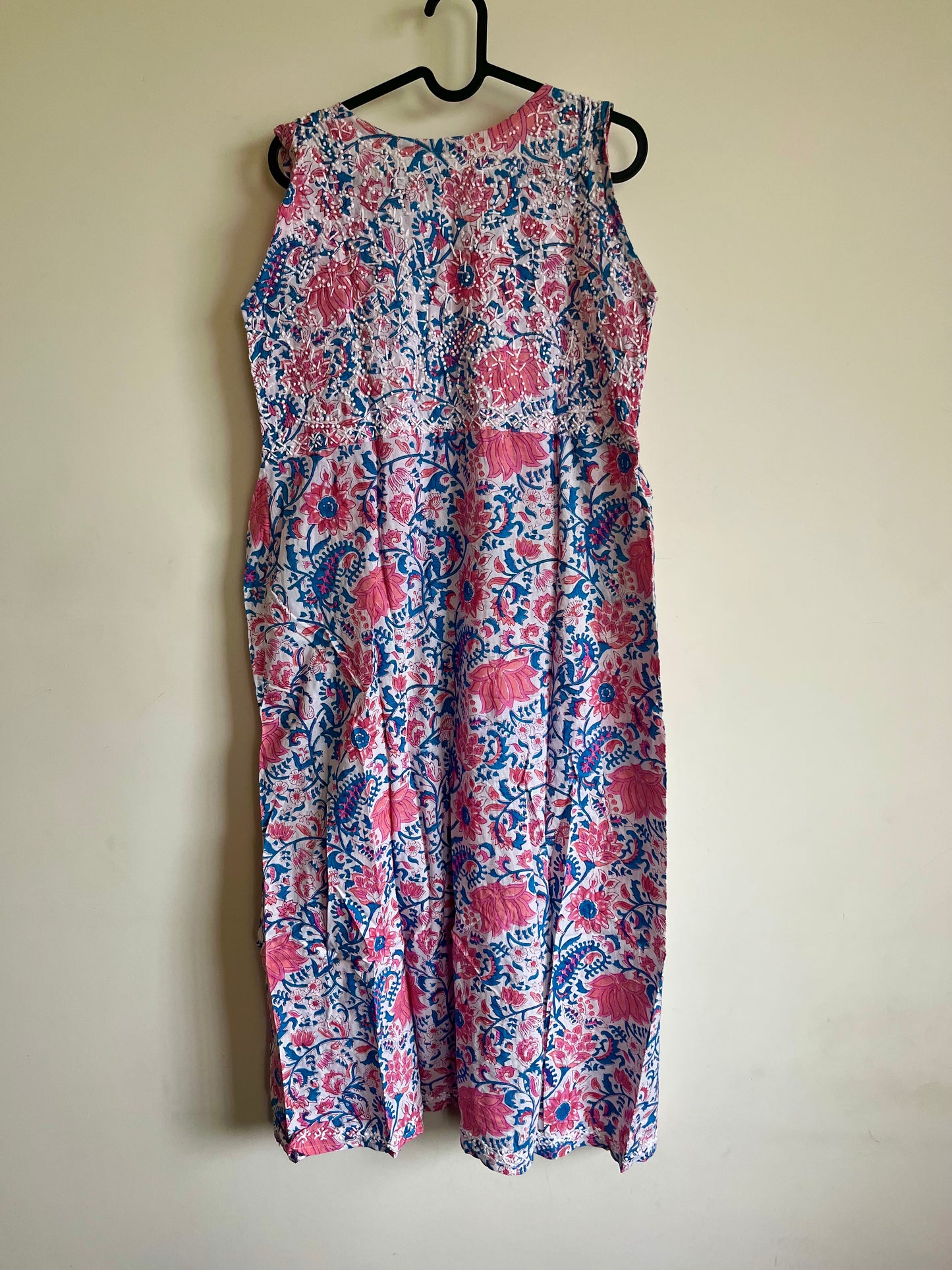 Sleeveless Aliya cut dress (with work on front and back) - Varnika