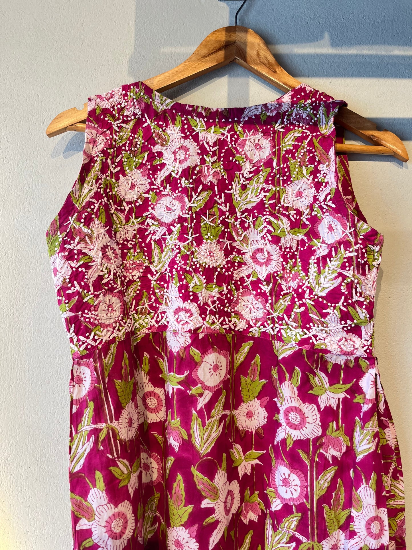 Sleeveless Aliya cut dress (with work on front and back) - Purple Vega