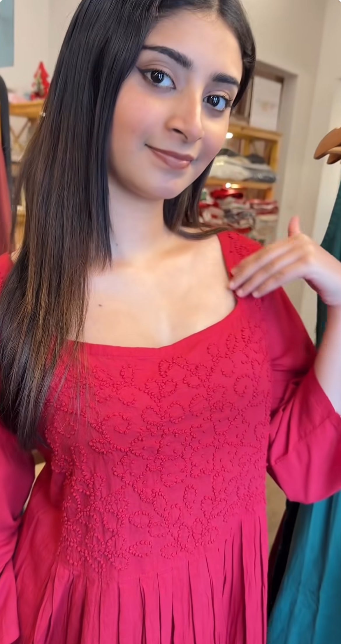 Pleated dress - Red