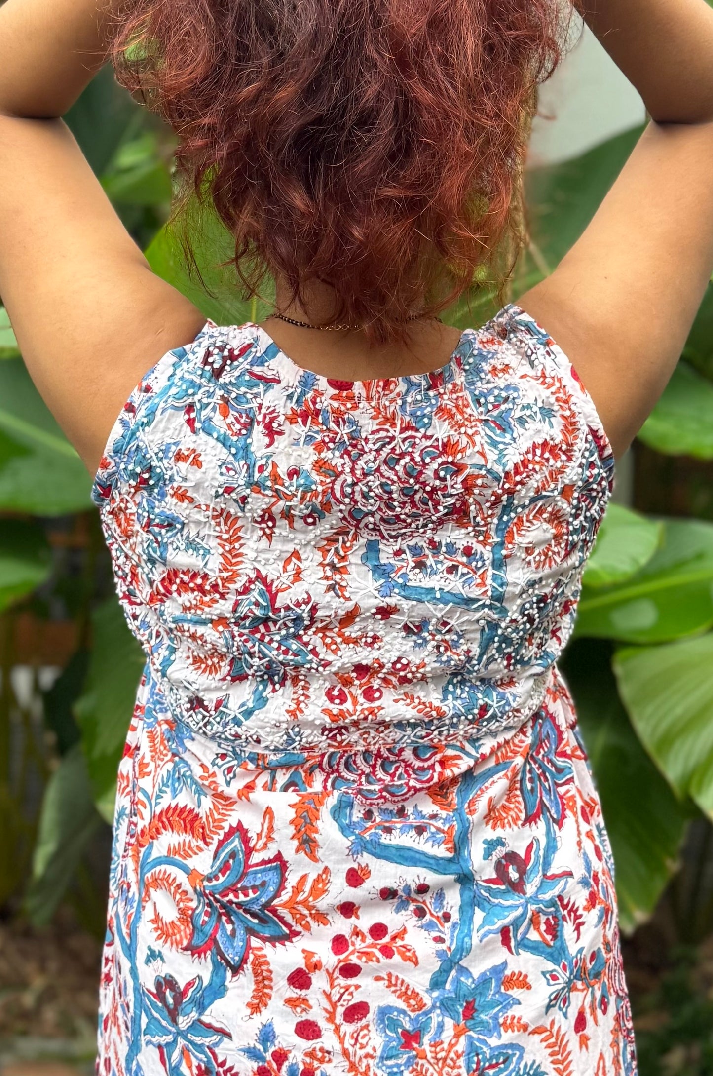 Sleeveless Aliya cut dress (with work on front and back) and pant PRE-ORDER - Rangoli