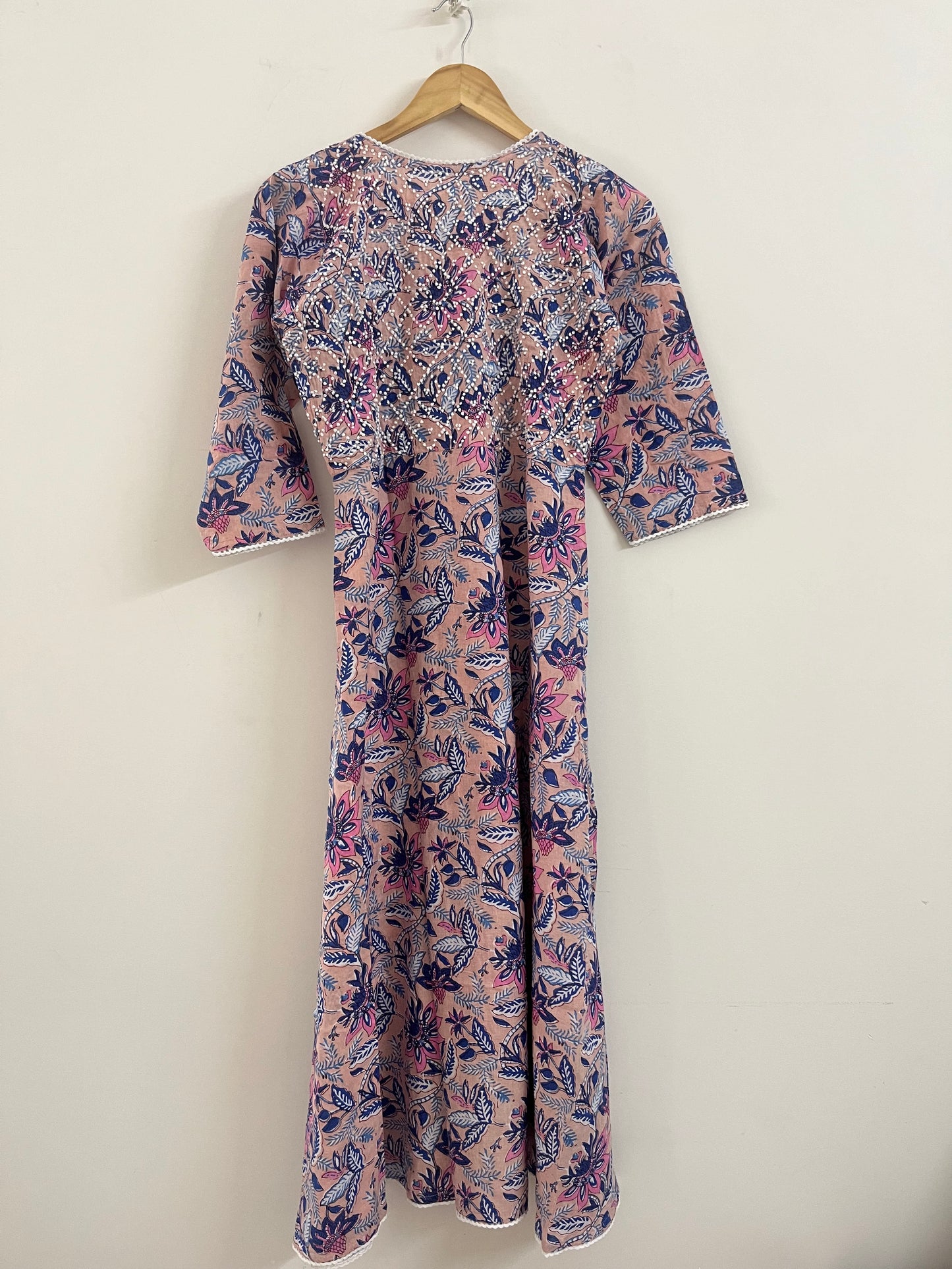 Angrakha PRE-ORDER - Floral Peach Blue