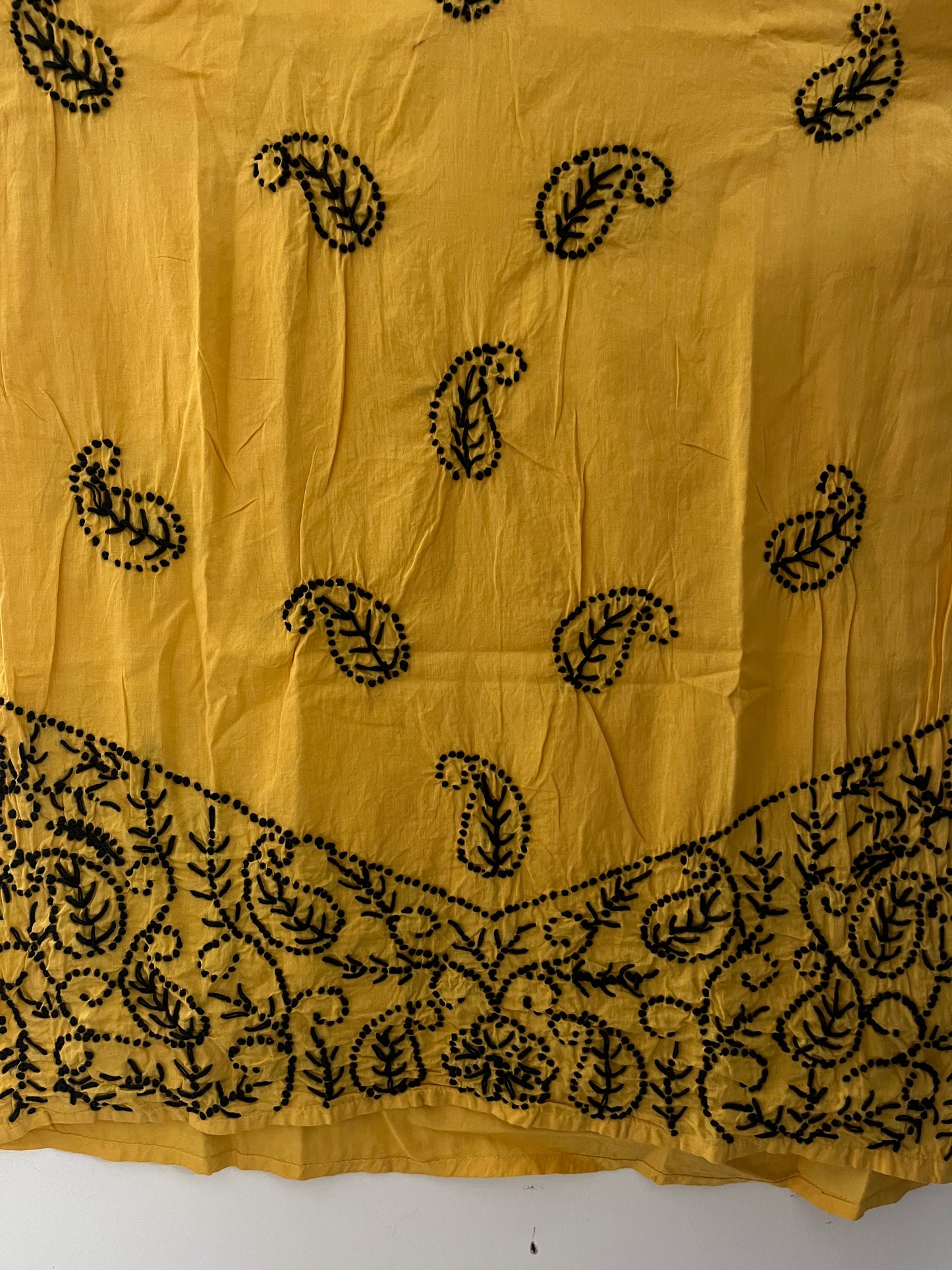Straight Kurti PRE-ORDER - Black knots on Mustard Yellow